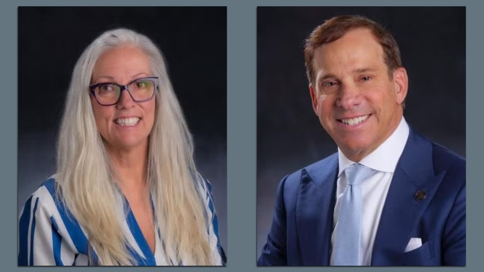 Two professional portraits side by side: Callie Rennison, and Ken Montera.