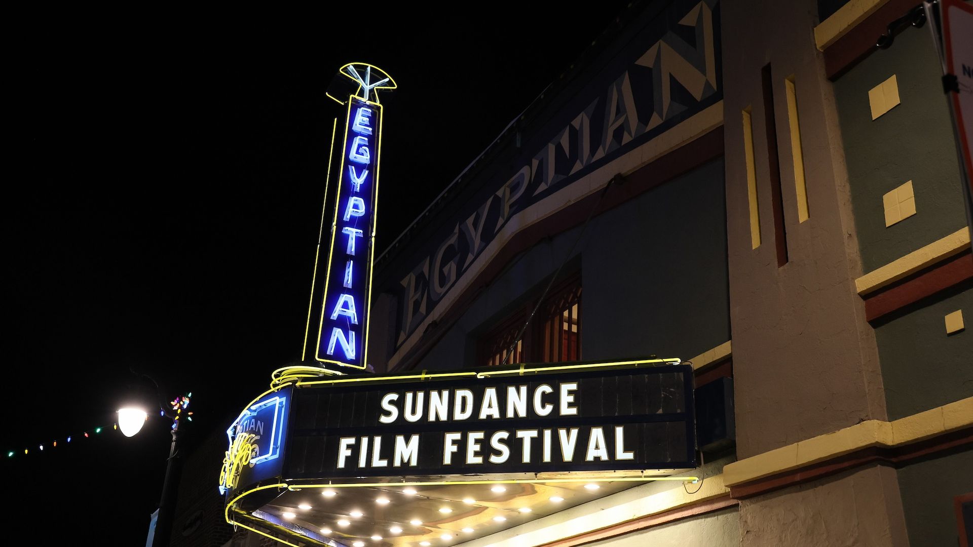 Sundance Film Festival marquee at Egyptian theater.