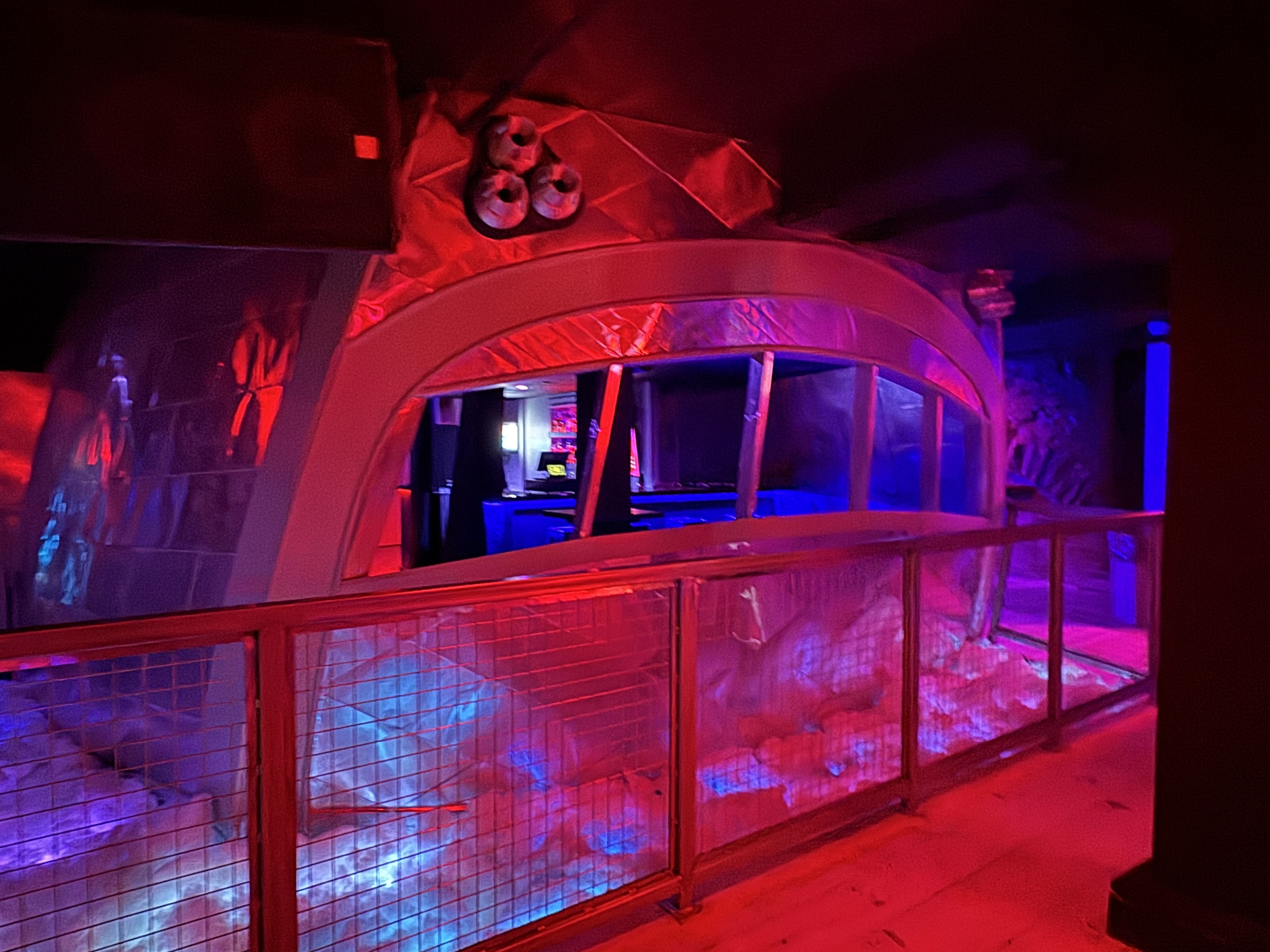 A bar section in the middle of the dance floor at MJQ Concourse