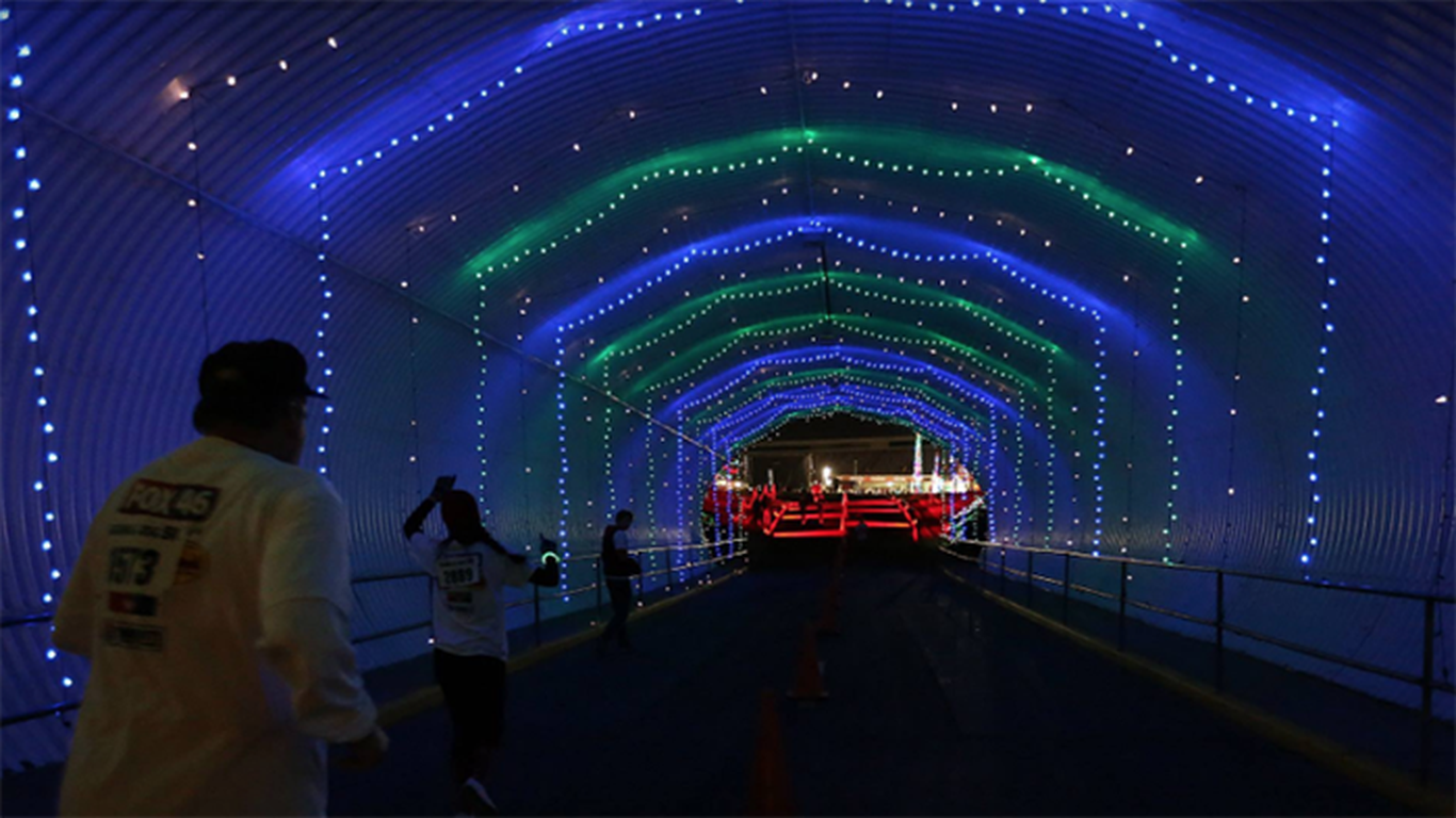 Run through more than 3 million Christmas lights at Charlotte Motor