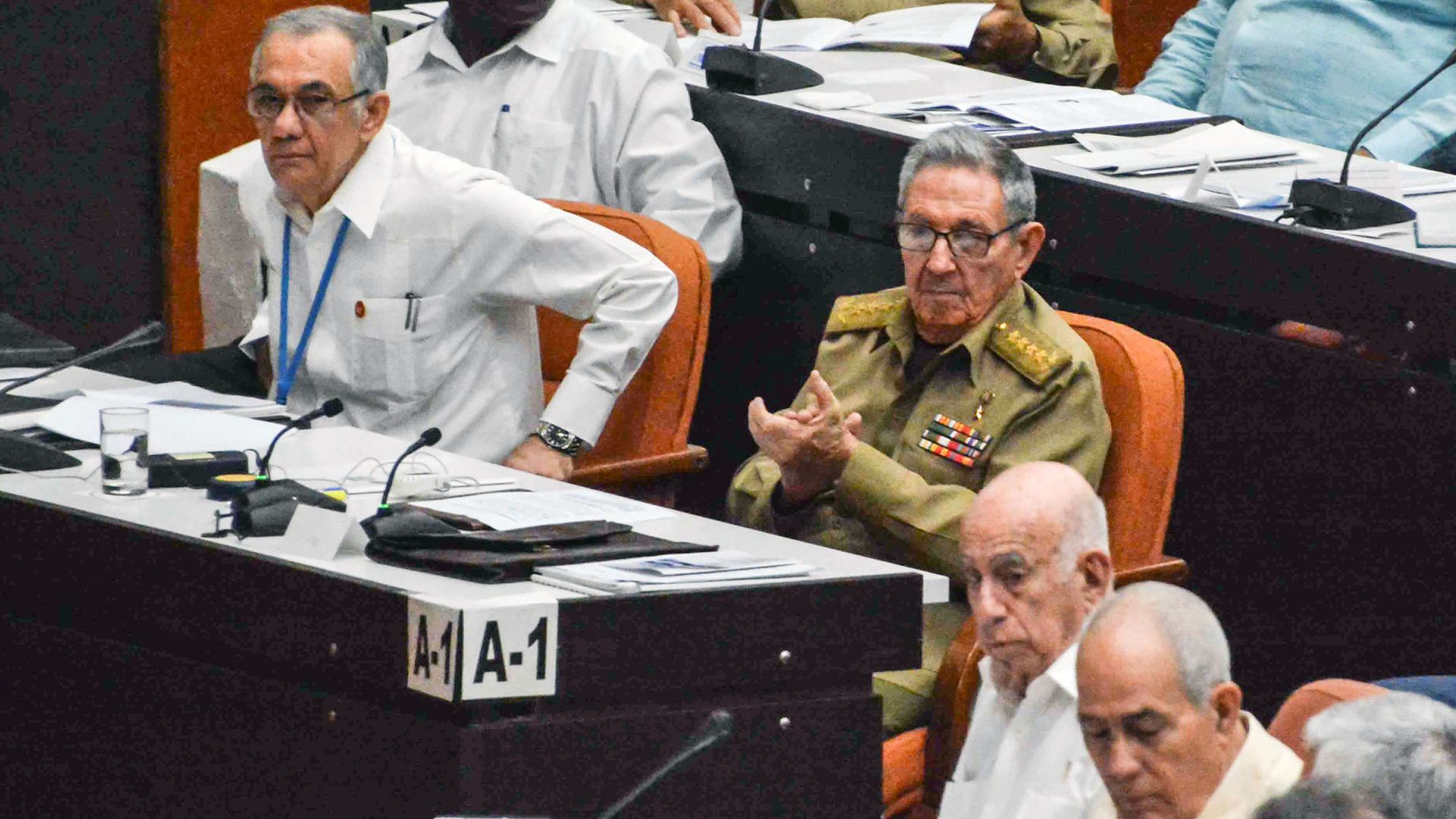 Former Cuban President Raul Castro at a National Assembly's session to present discussing new constitutional reforms. Photo: Jorge Beltran/AFP/Getty Images
