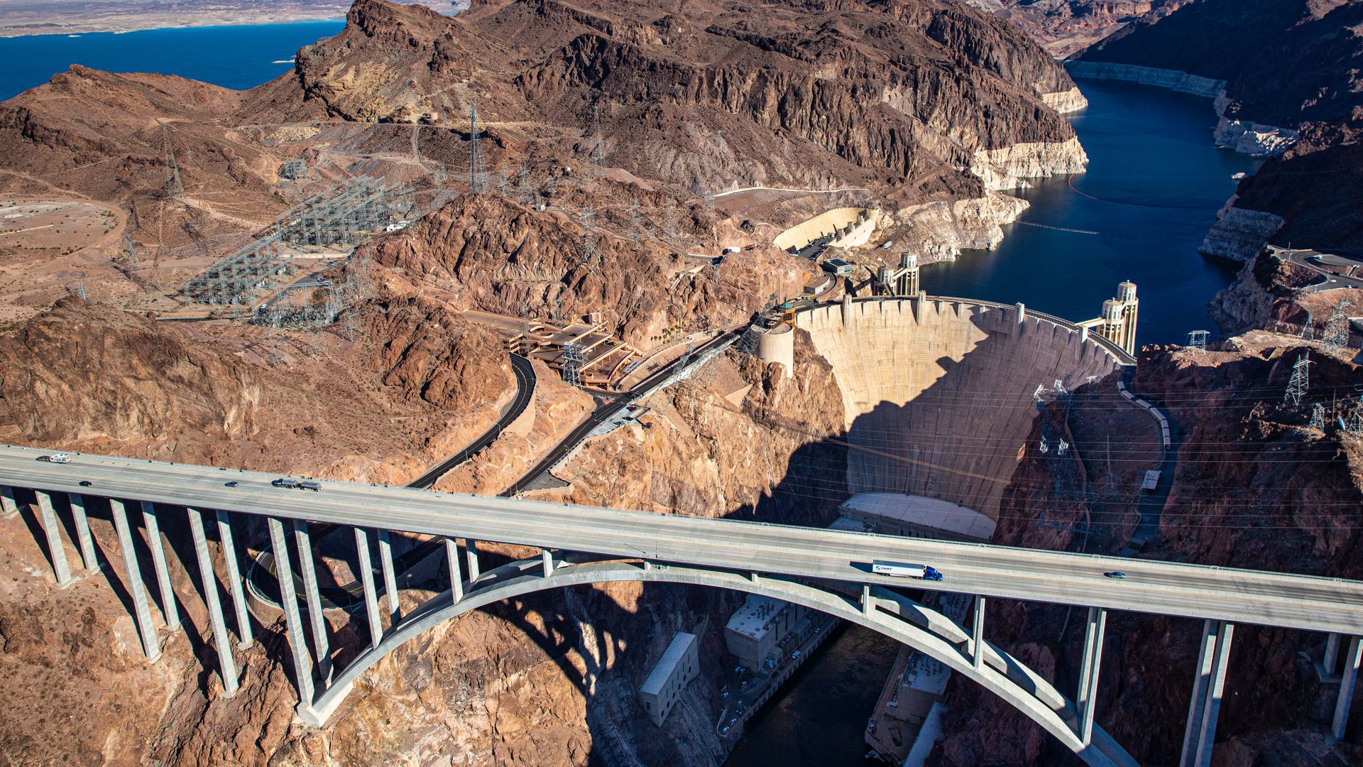 The Colorado River below Hoover Dam.
