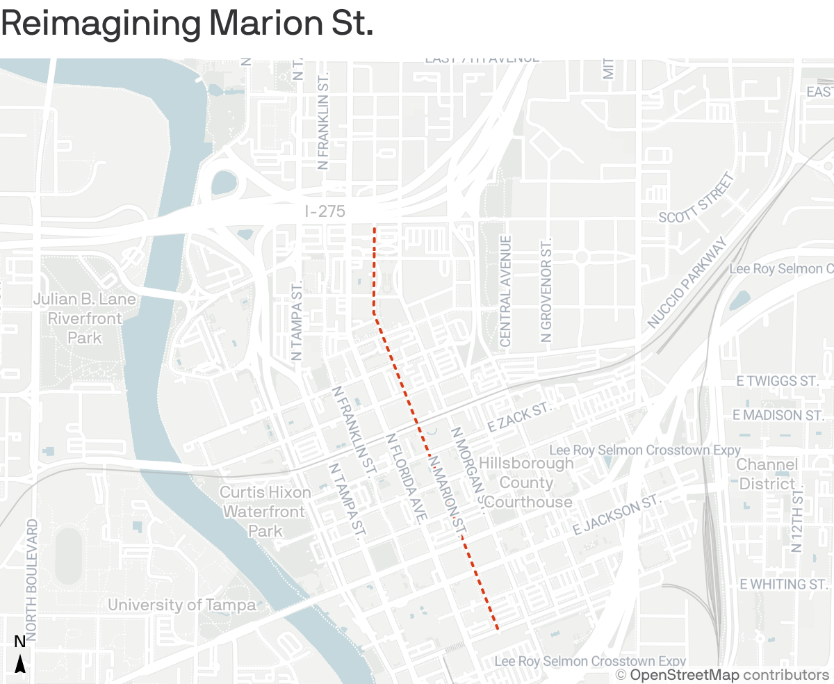 A map of Marion Street 