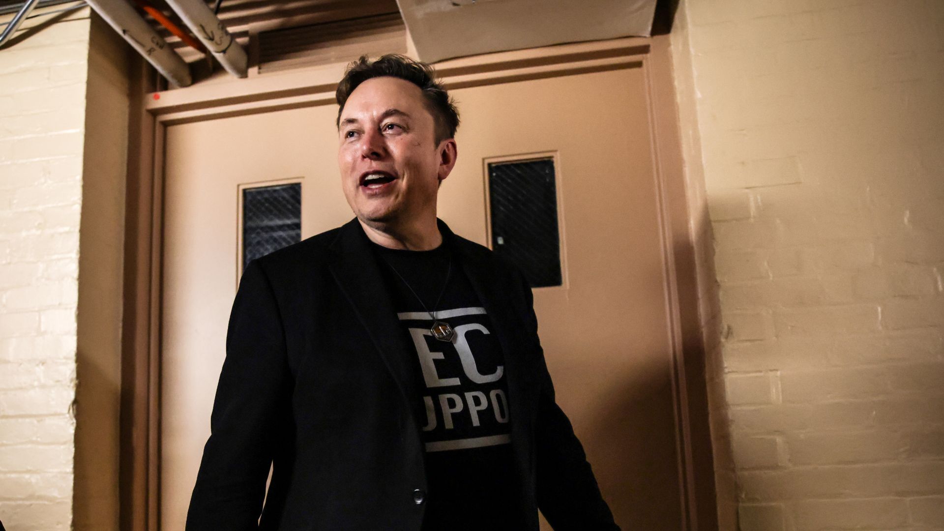 Elon Musk leaves a meeting with House Republicans in the basement of the U.S. Capitol building on March 5, 2025 in Washington, DC. 