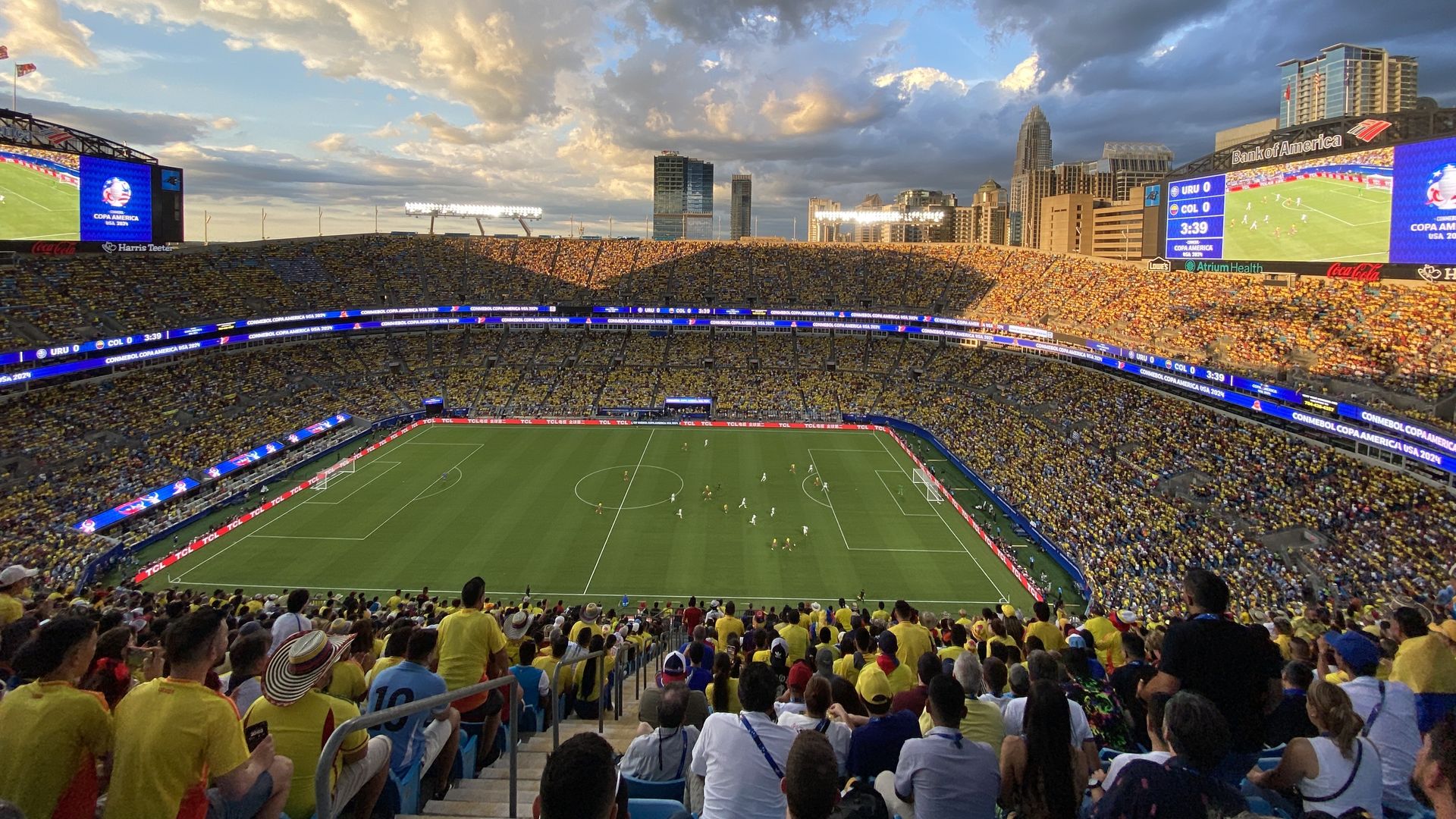 Fans at Bank of America Stadium for the Copa America semifinal between Colombia and Uruguay. 