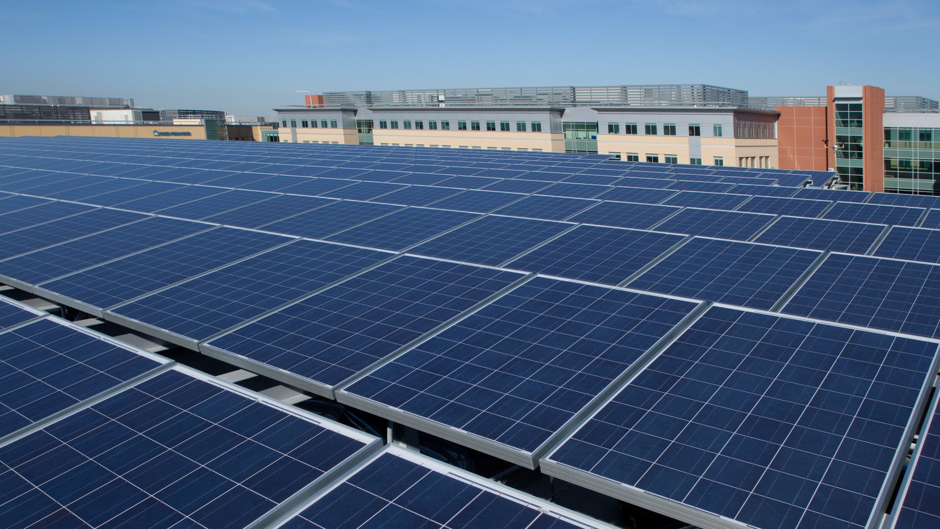 Solar panels at a Kaiser Permanente hospital in California.