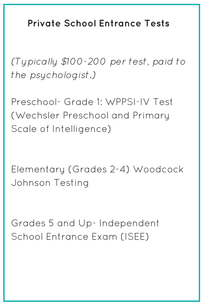 Private School Entrance Tests