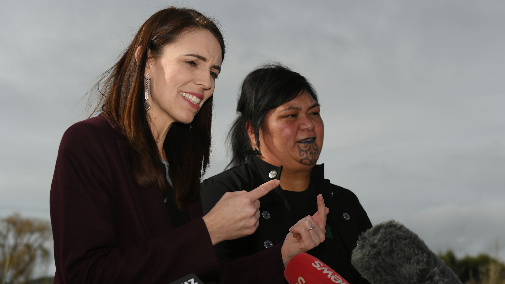 Prime Minister Jacinda Ardern with Local Government Minister Nanaia Mahuta following an announcement about upgrading drinking water infrastructure on July 08, 2020 in Hastings, New Zealand.