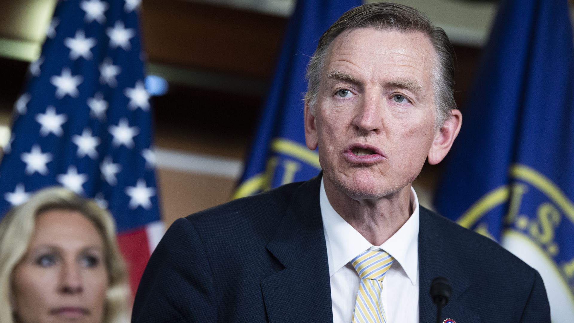 Rep. Paul Gosar (R-Ariz.) during a news conference on June 15.