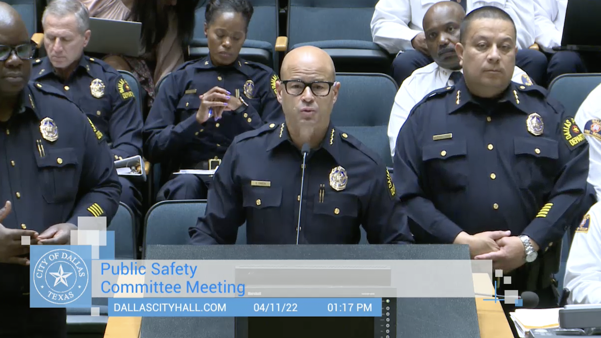 Chief Garcia at a podium