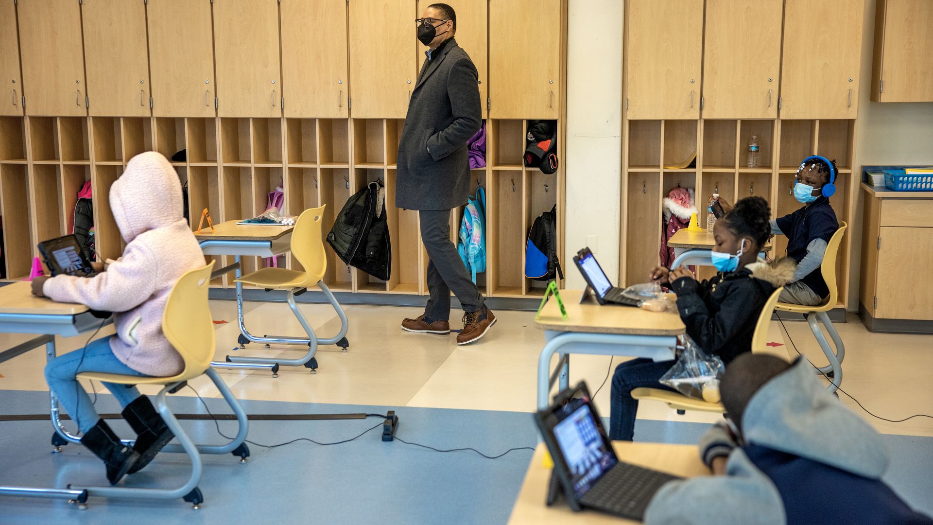 D.C. students sit in classrooms socially distanced