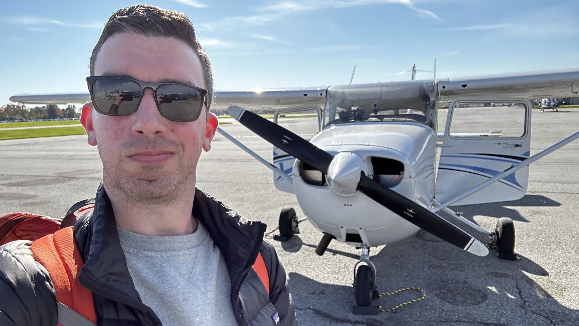 What's Next editor Alex Fitzpatrick and a Cessna 172P.