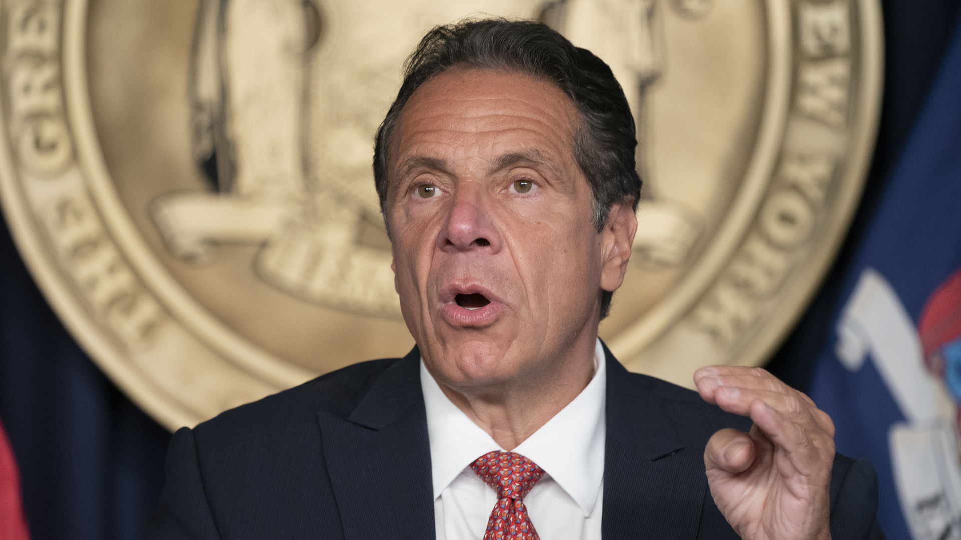 Former new York Gov. Andrew Cuomo during a press conference in August 2021.