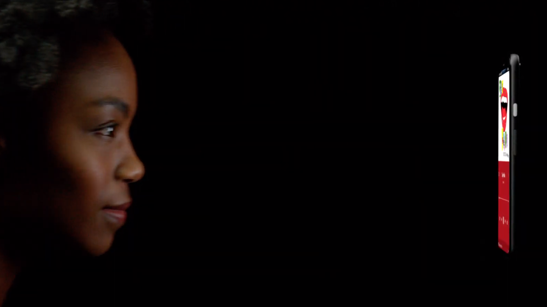 A screenshot from Google's video on the face recognition features of the Pixel 4