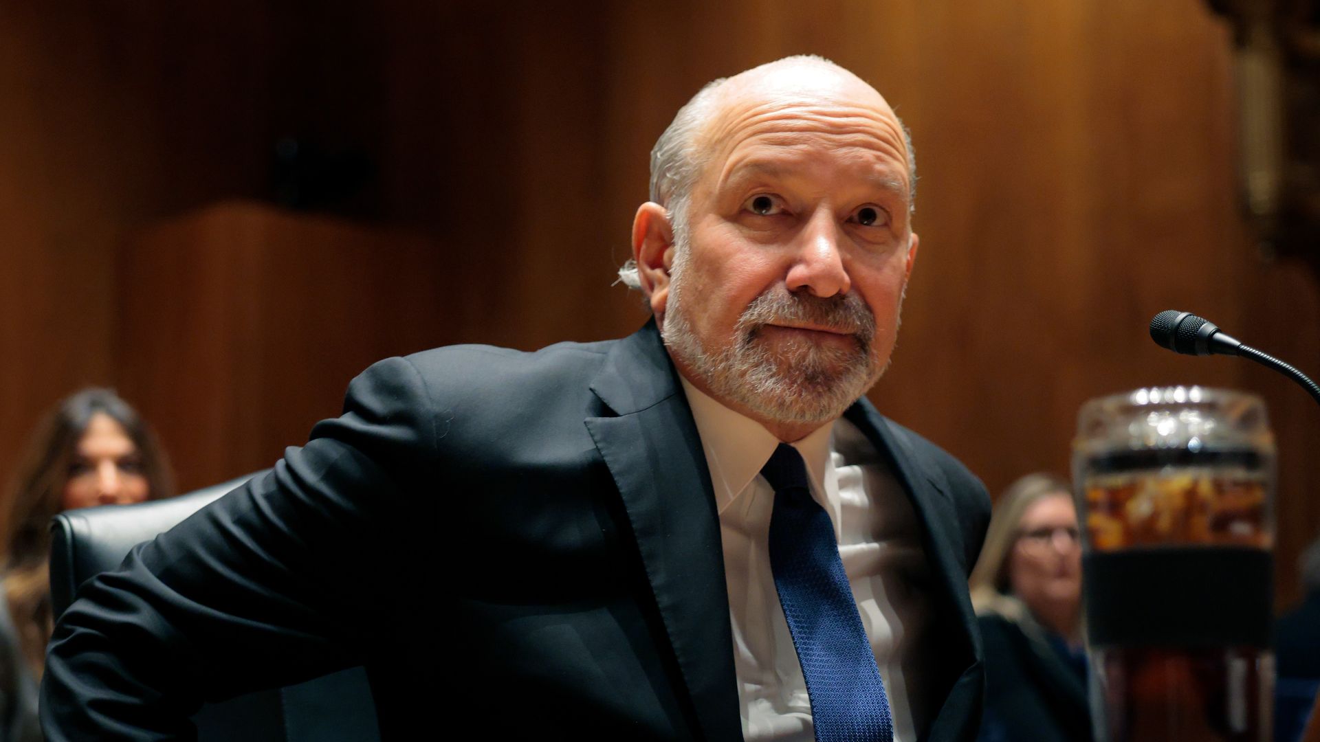 Commerce Secretary Howard Lutnick testifies at a hearing.