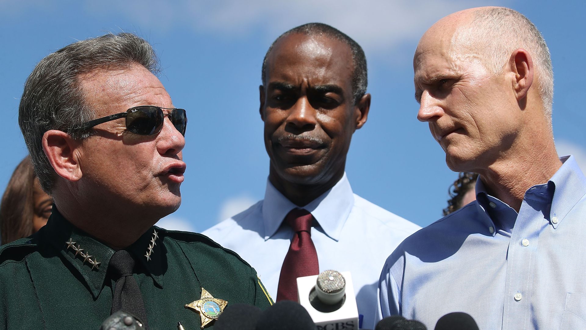 Florida Governor Rick Scott, Broward County Superintendent, Robert W. Runcie and Broward County Sheriff, Scott Israel.