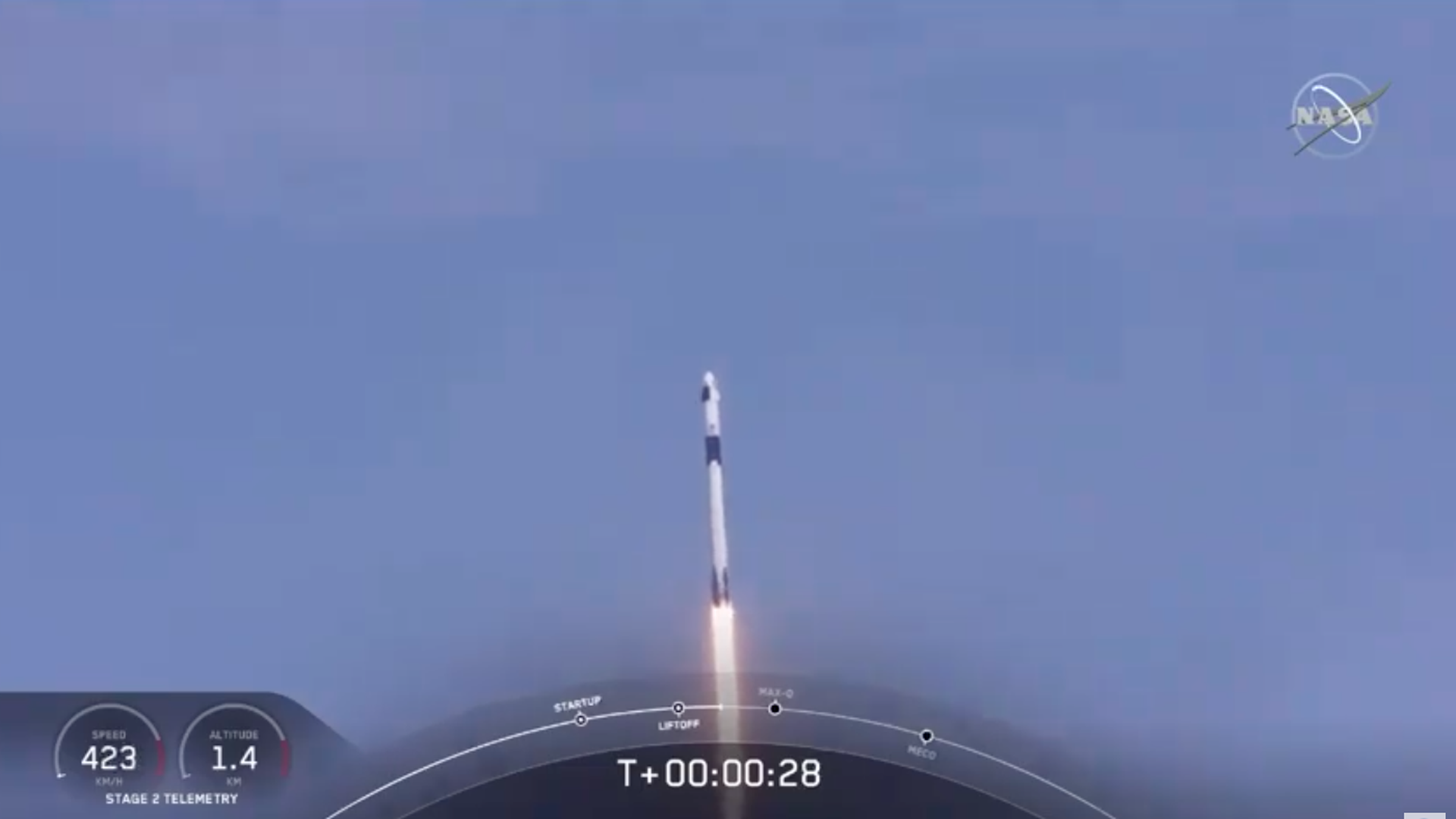 The Falcon 9 lifting off