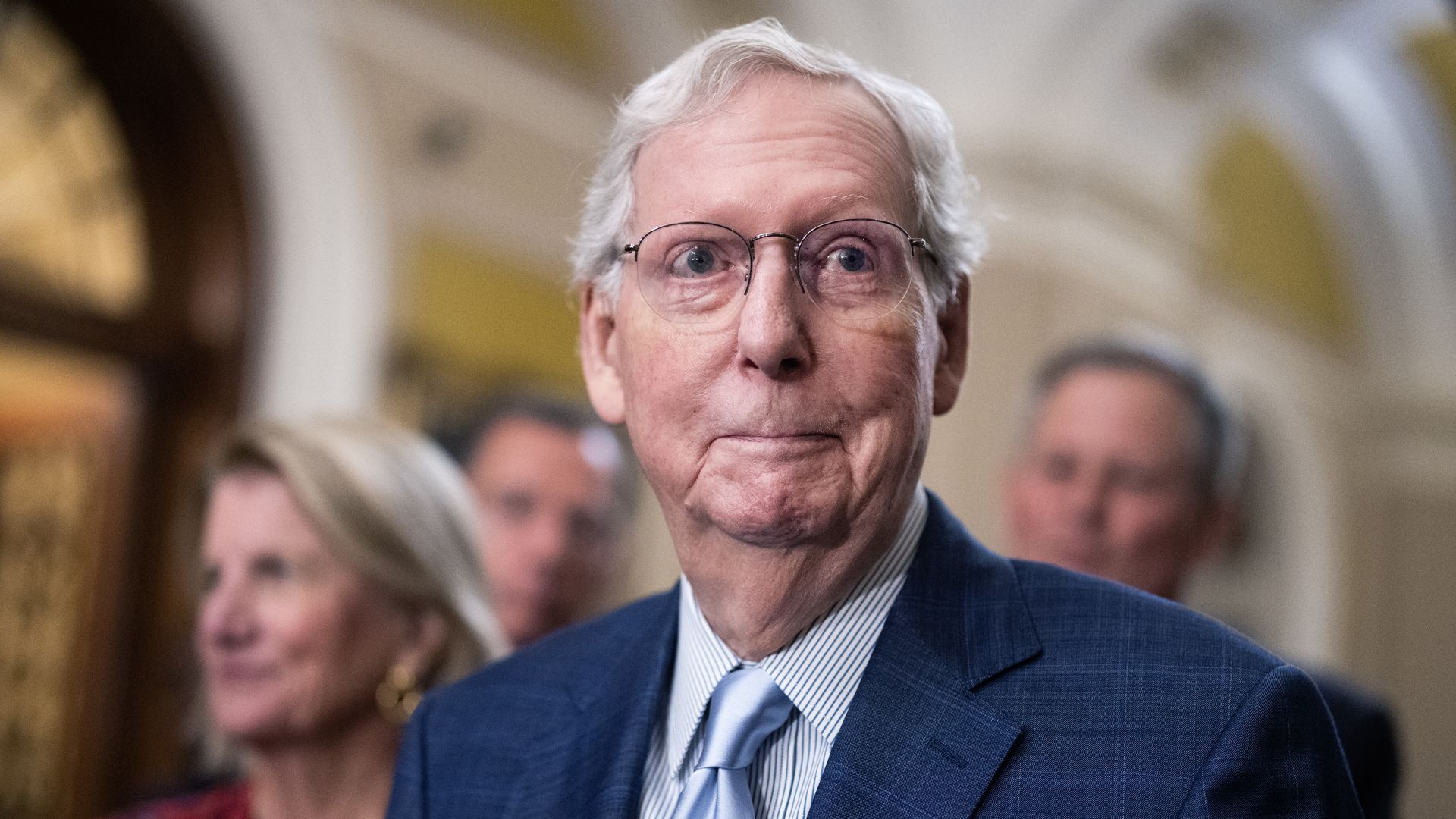  Senate Minority Leader Mitch McConnell, R-Ky., conducts a news conference in the U.S. Capitol after the senate luncheons on Tuesday, September 24, 2024. (Tom Williams/CQ-Roll Call, Inc via Getty Images)