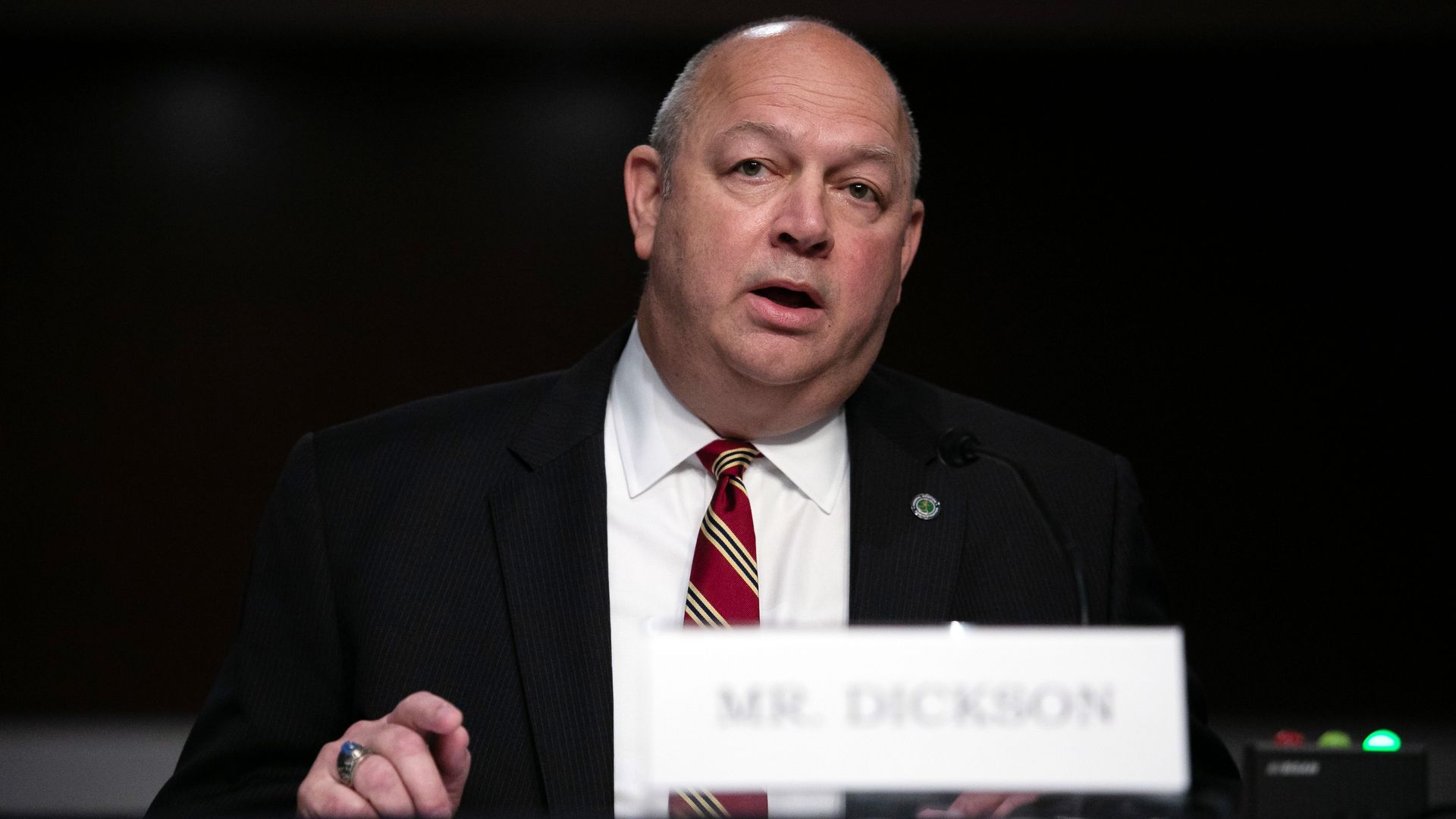  Federal Aviation Administration (FAA) chief Steve Dickson testifies before a Senate panel examining safety certification of jetliners on June 17, 2020 in Washington, DC. 