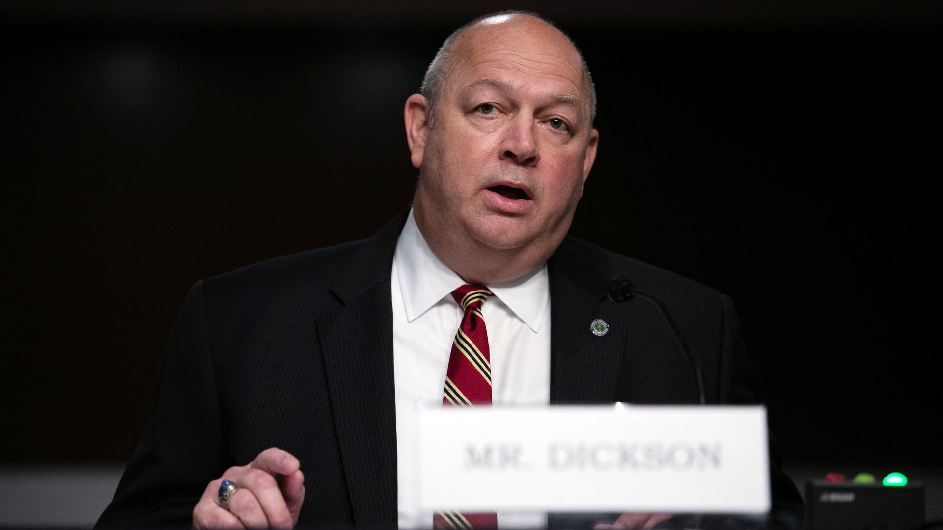 Federal Aviation Administration (FAA) chief Steve Dickson testifies before a Senate panel examining safety certification of jetliners on June 17, 2020 in Washington, DC.