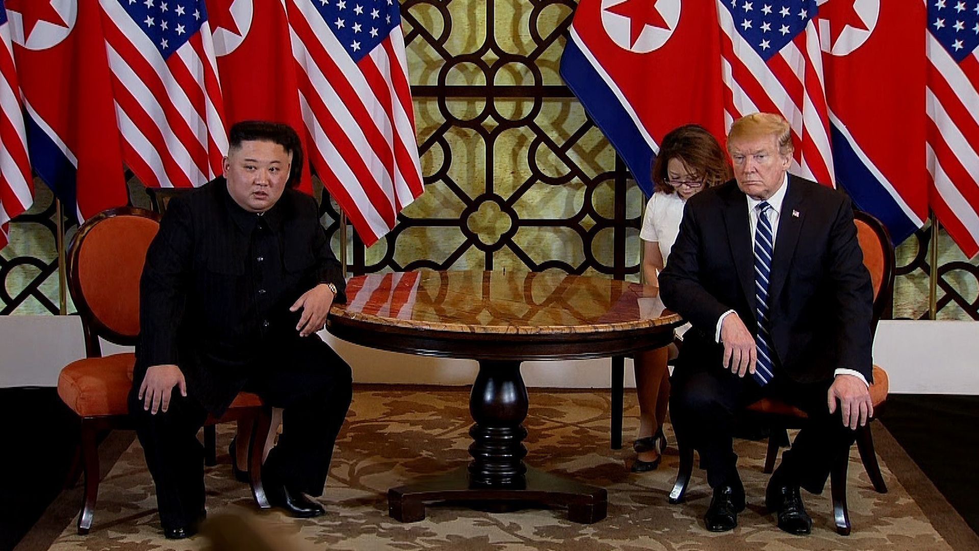 President Trump at a summit meeting with North Korea's Kim Jong Un
