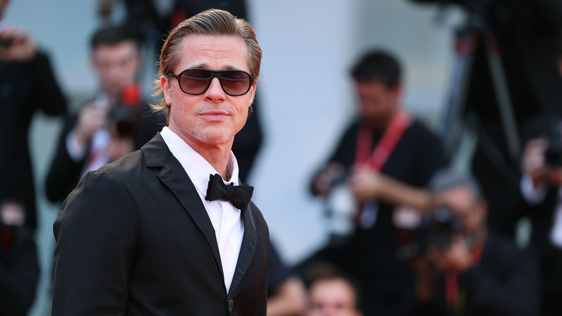 Brad Pitt attends the "Blonde" red carpet at the 79th Venice International Film Festival on September 08, 2022 in Venice, Italy. 