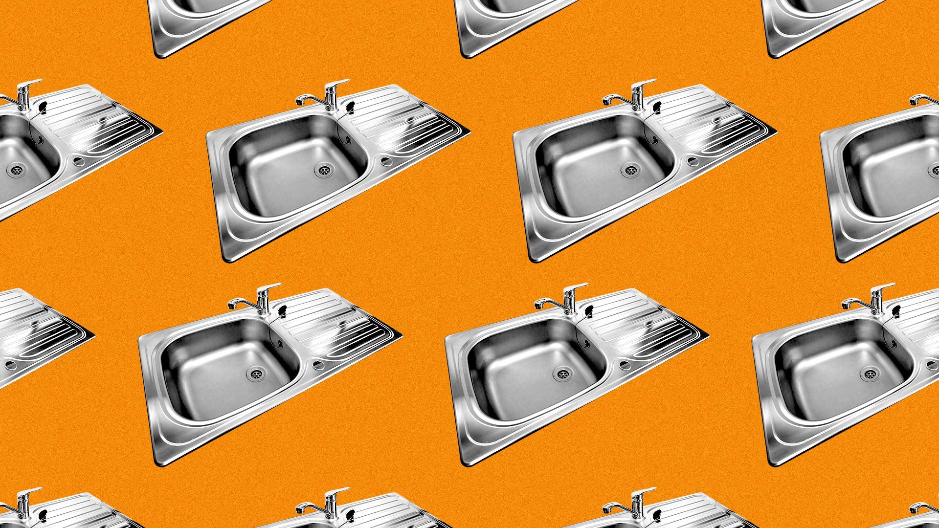 Illustration of a pattern of kitchen sinks.