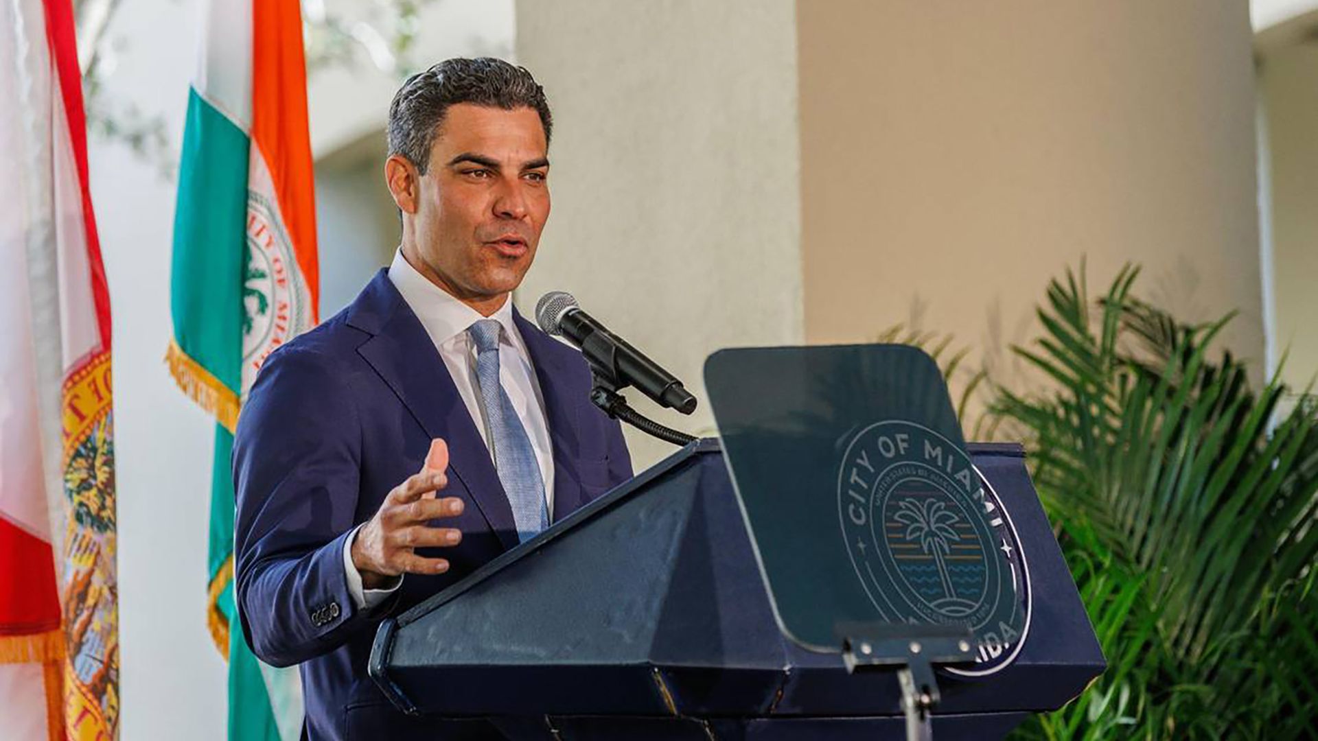 City of Miami Mayor Francis X. Suarez speaks during his 2024 State of the City address