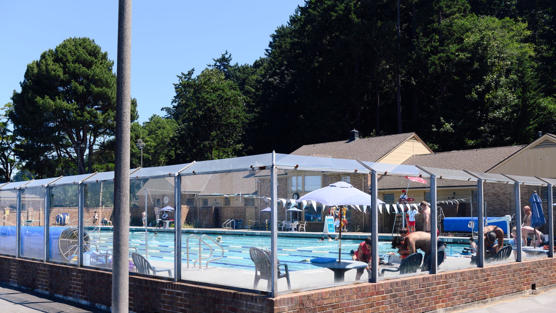An outdoor pool in Seattle. 