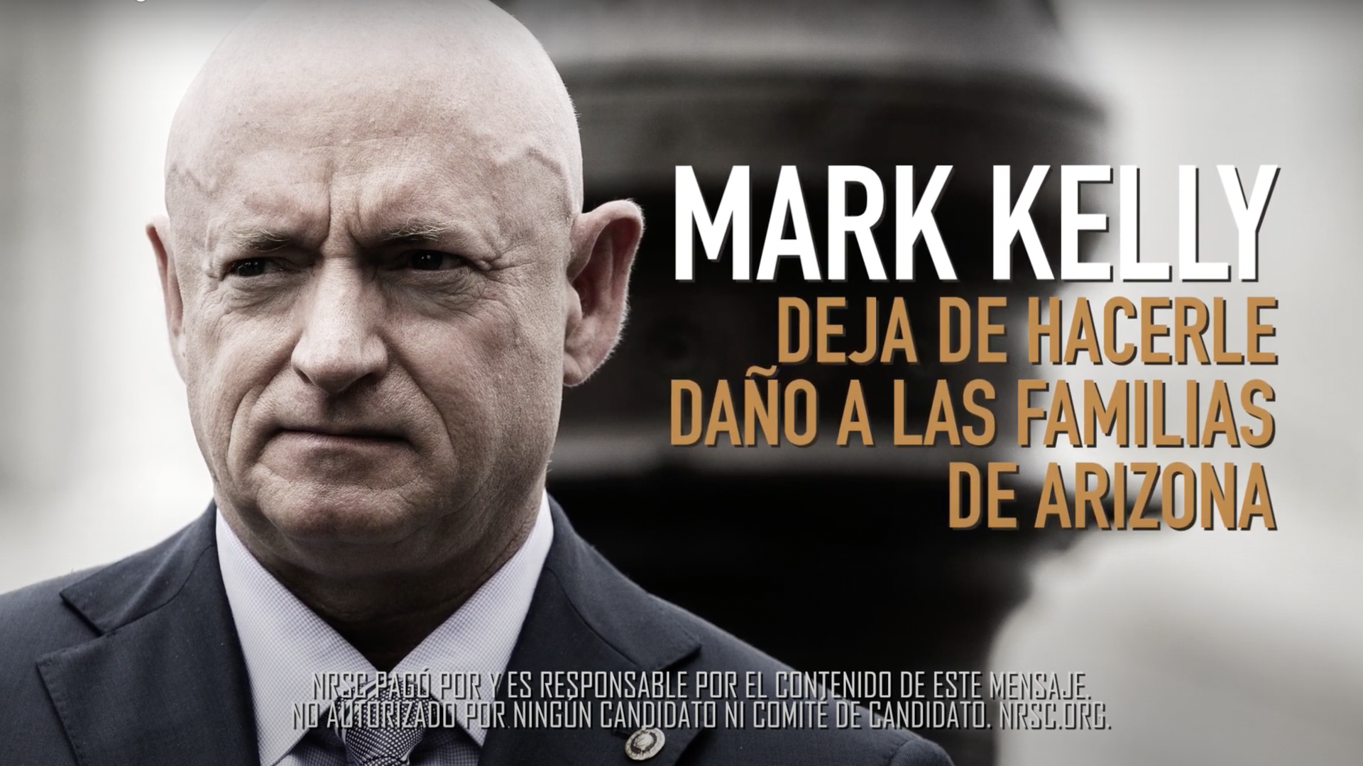 A Spanish-language ad from the NRSC calls out Sen. Mark Kelly over inflation and border security. Screenshot via NRSC.