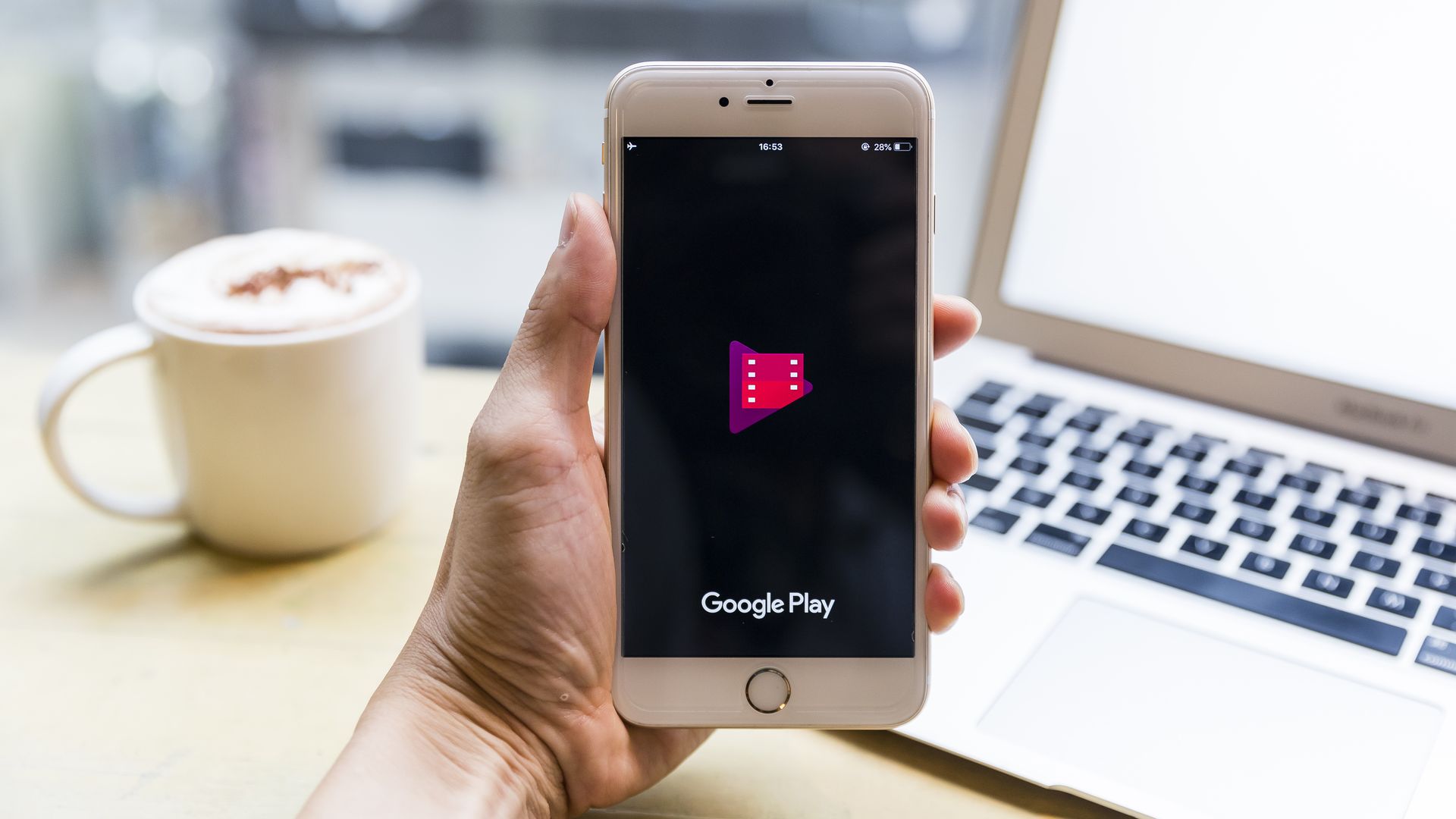 Google Play store displayed on phone.