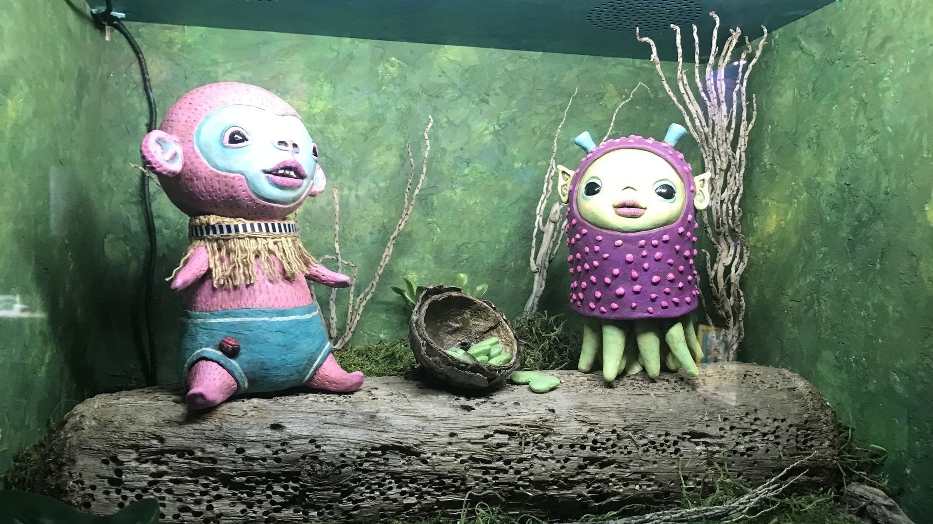 "Skunk Ape Shares Lima Beans with Martian," a diorama from Calan Ree of St. Petersburg, at Fairgrounds St. Pete.