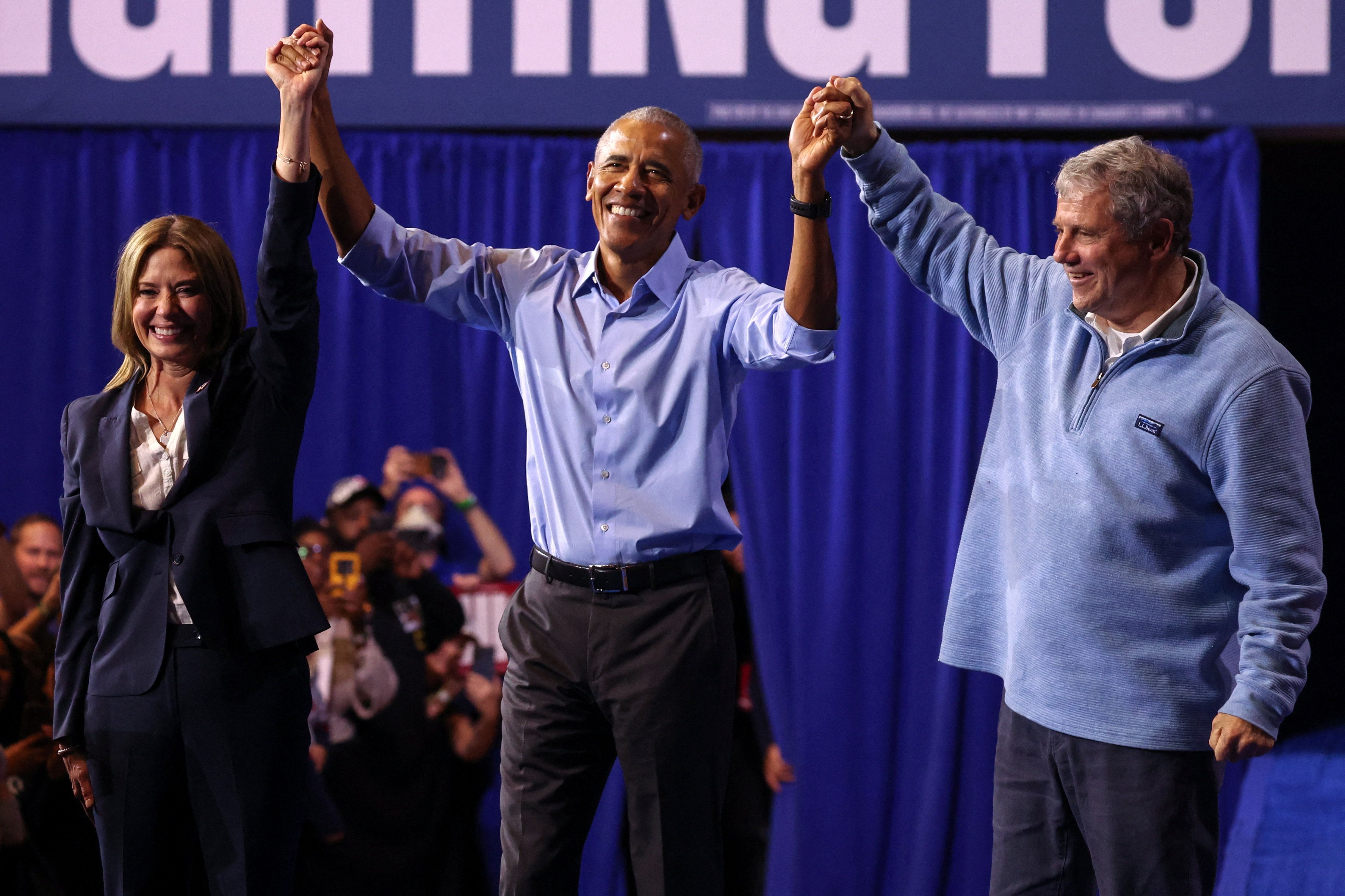 Obama with Sherrod Brown and Amy Acton