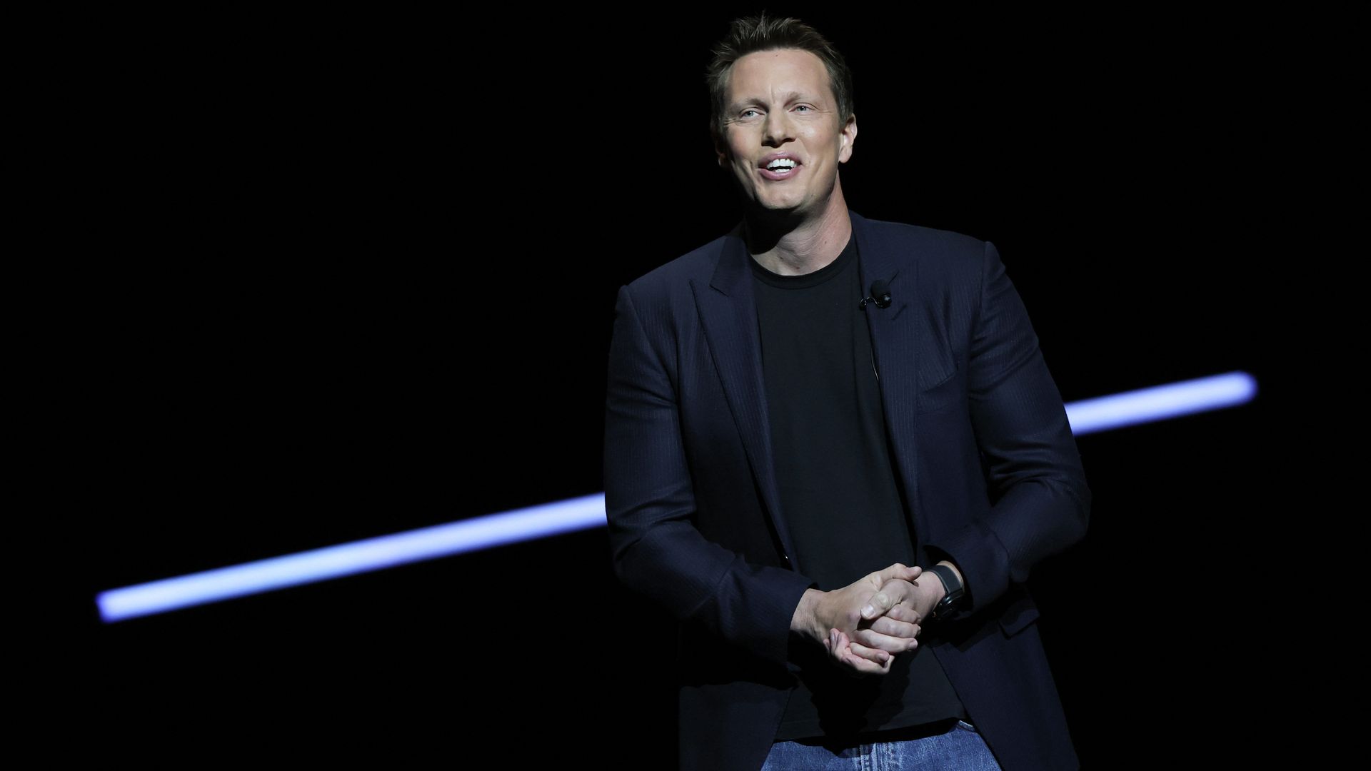 David Ellison speaks on stage during the Paramount Pictures presentation at CinemaCon at The Colosseum at Caesars Palace on April 16.