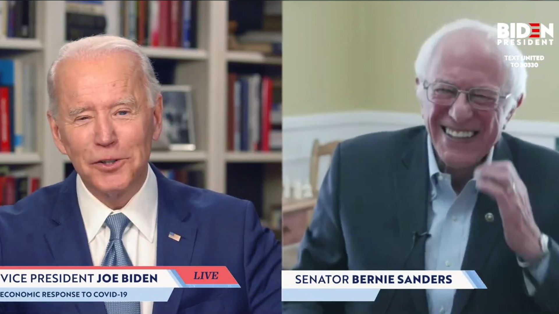 Former Vice President Joe Biden and Senator Bernie Sanders