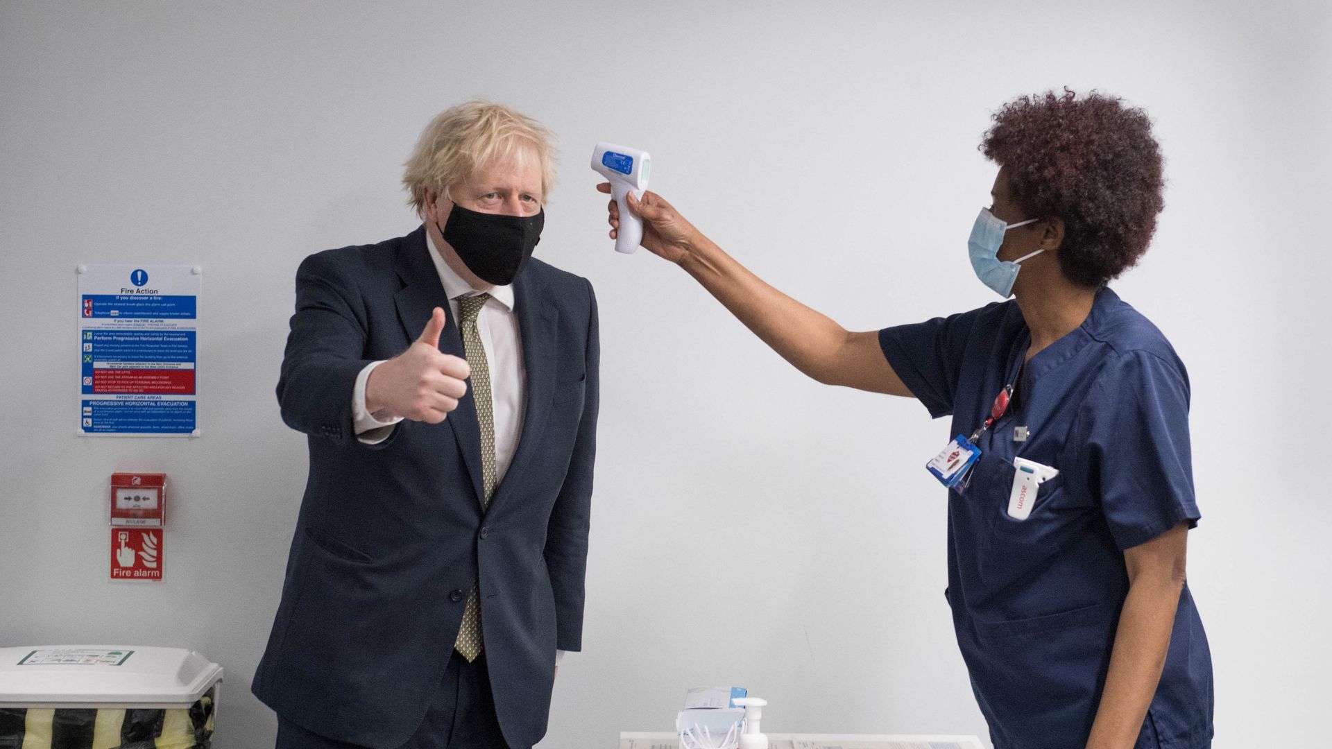 Boris Johnson getting temp taken