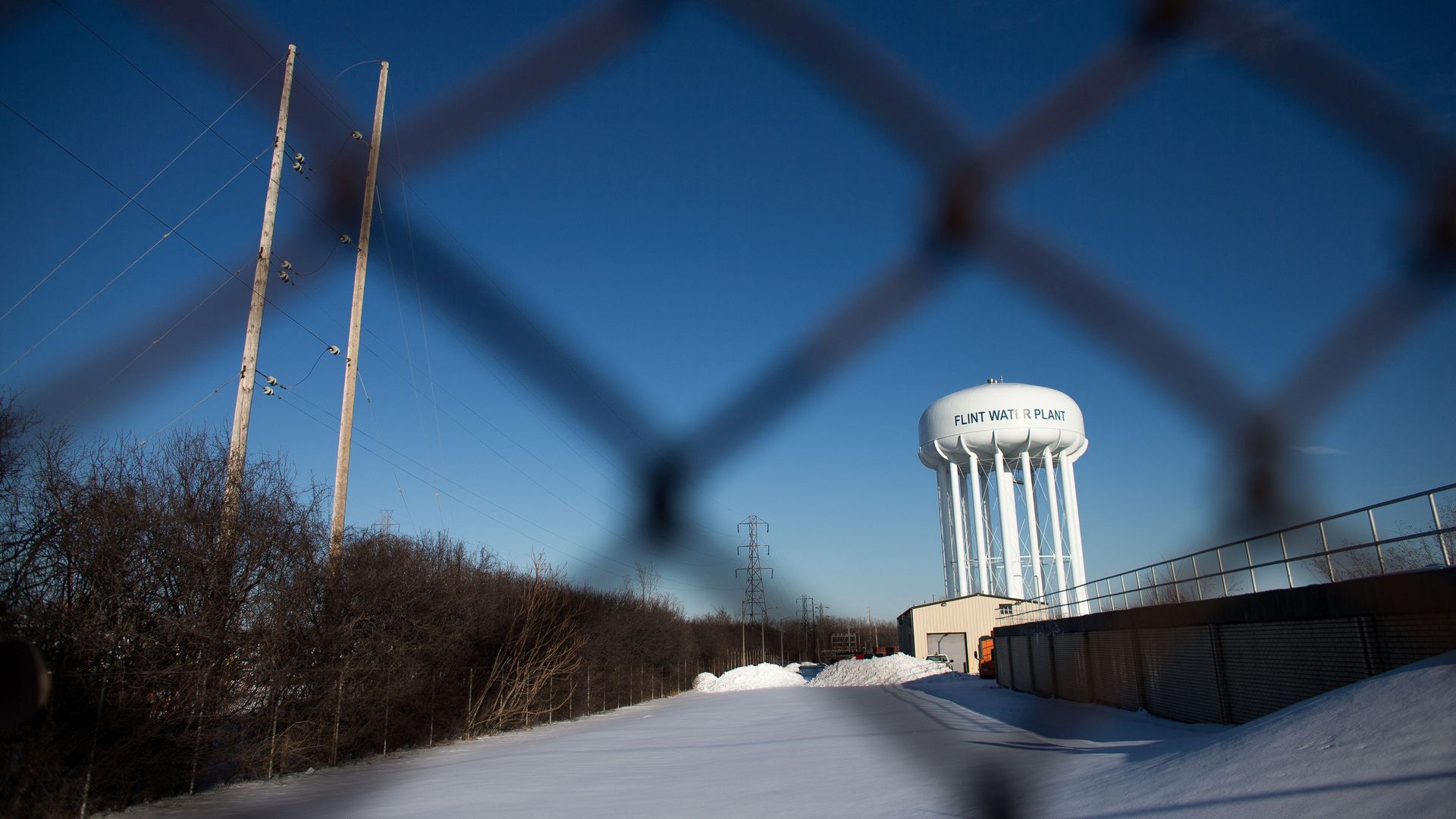 Water tower in Flint, Michigan