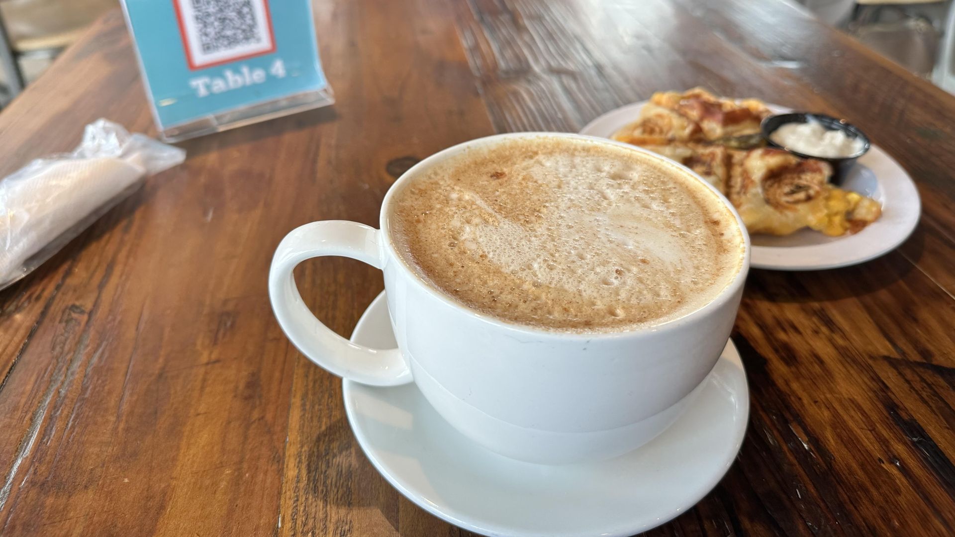 Latte from Just Love Coffee in Carmel.