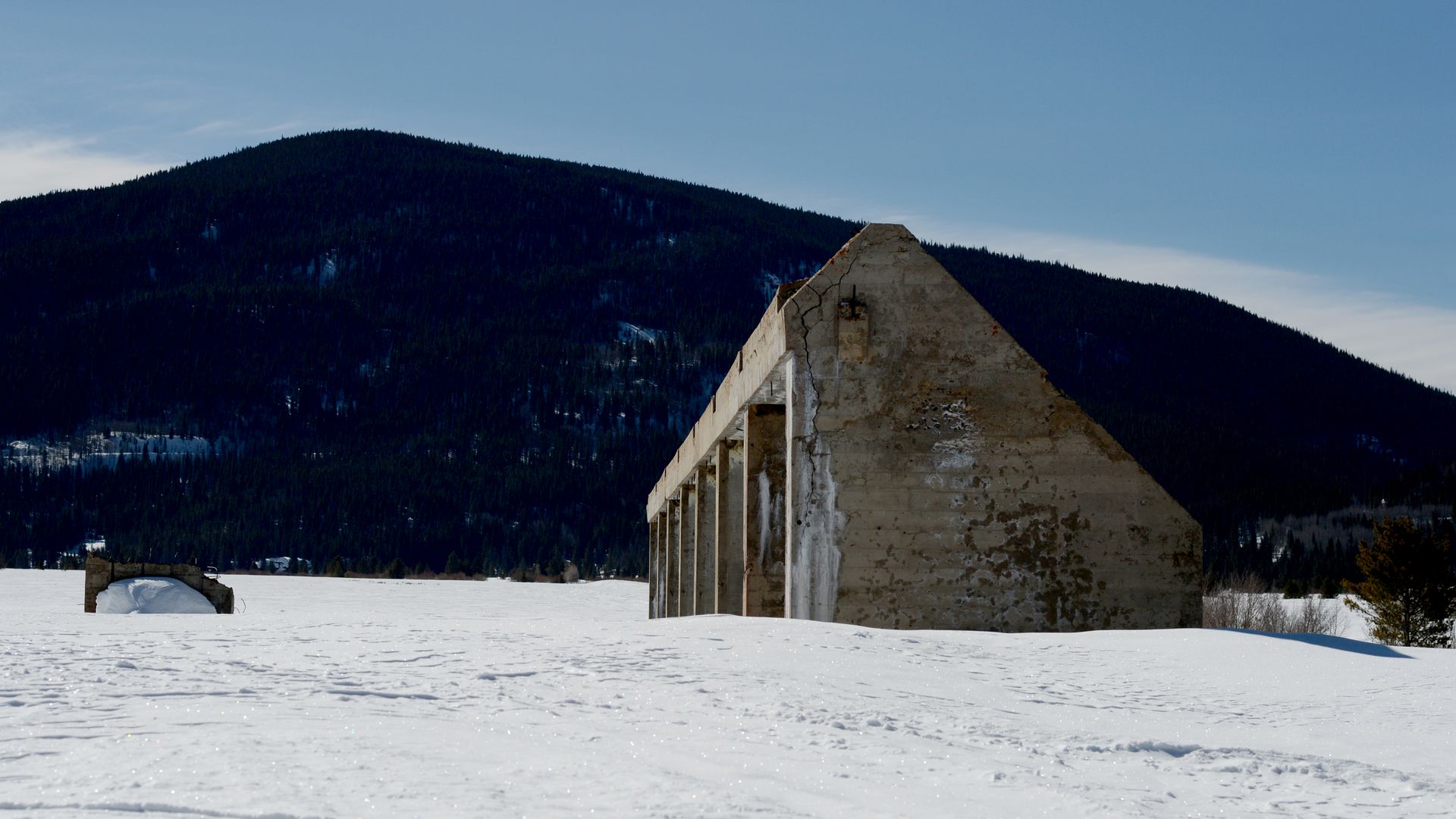 Parts of a field house still standing at Camp Hale in Colorado in March 2015.