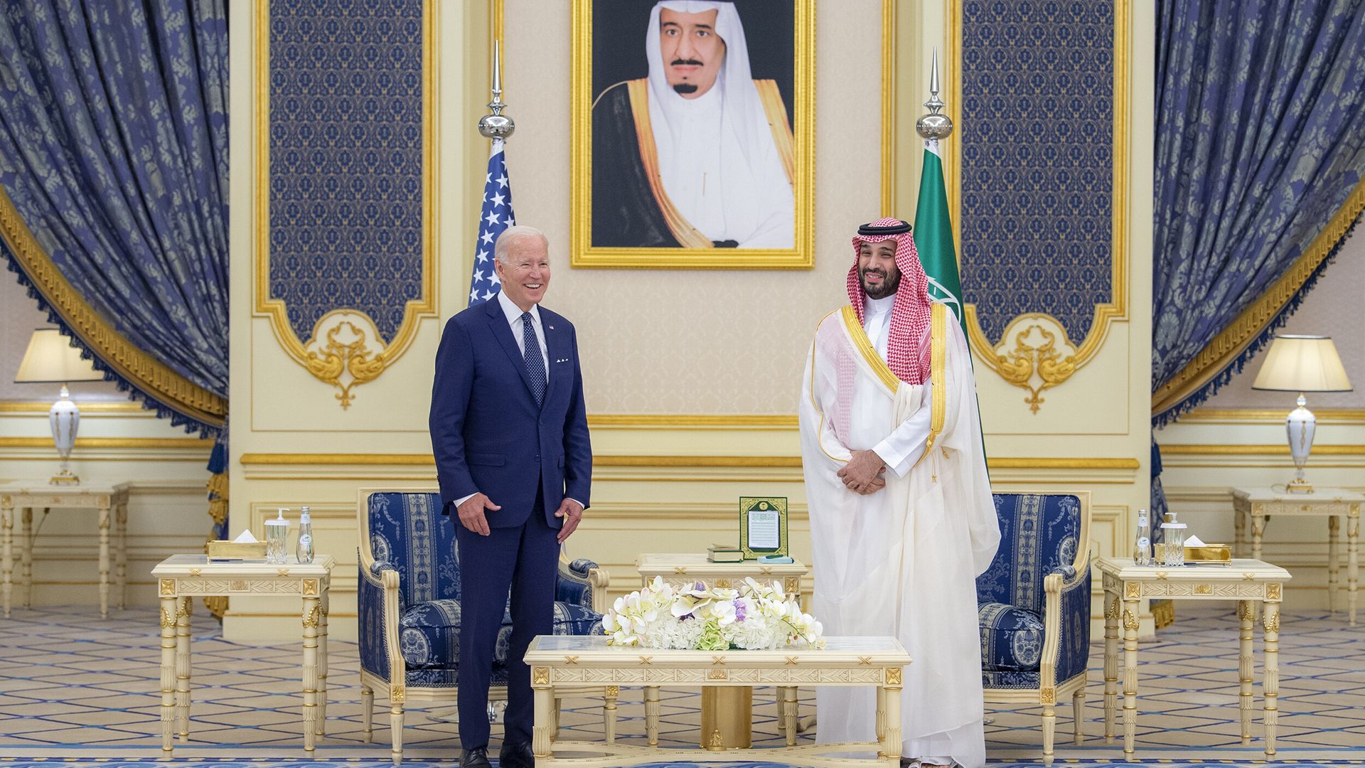 President Biden with Saudi Crown Prince Mohammed bin Salman on July 15.