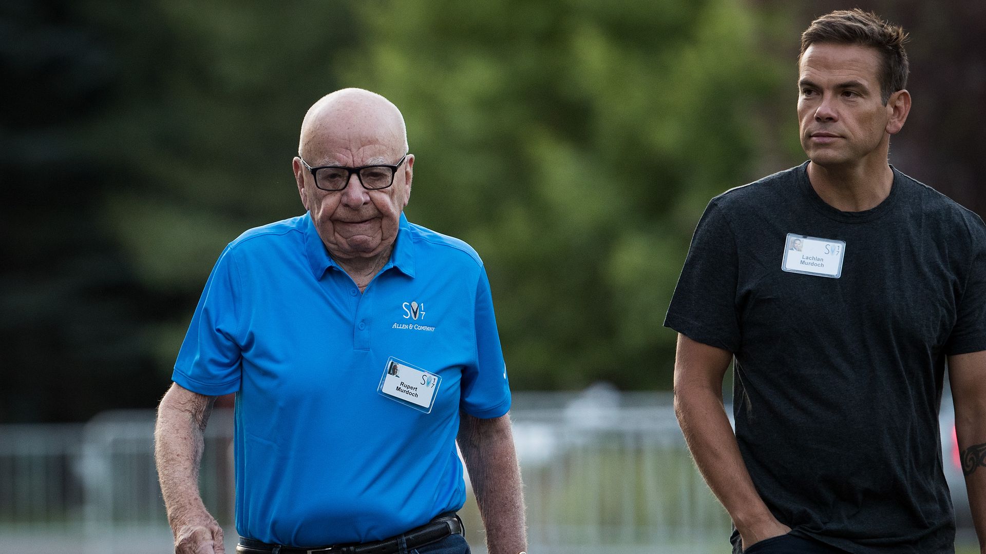 Rupert Murdoch, executive chairman of News Corp and chairman of Fox News, and Lachlan Murdoch, co-chairman of 21st Century Fox