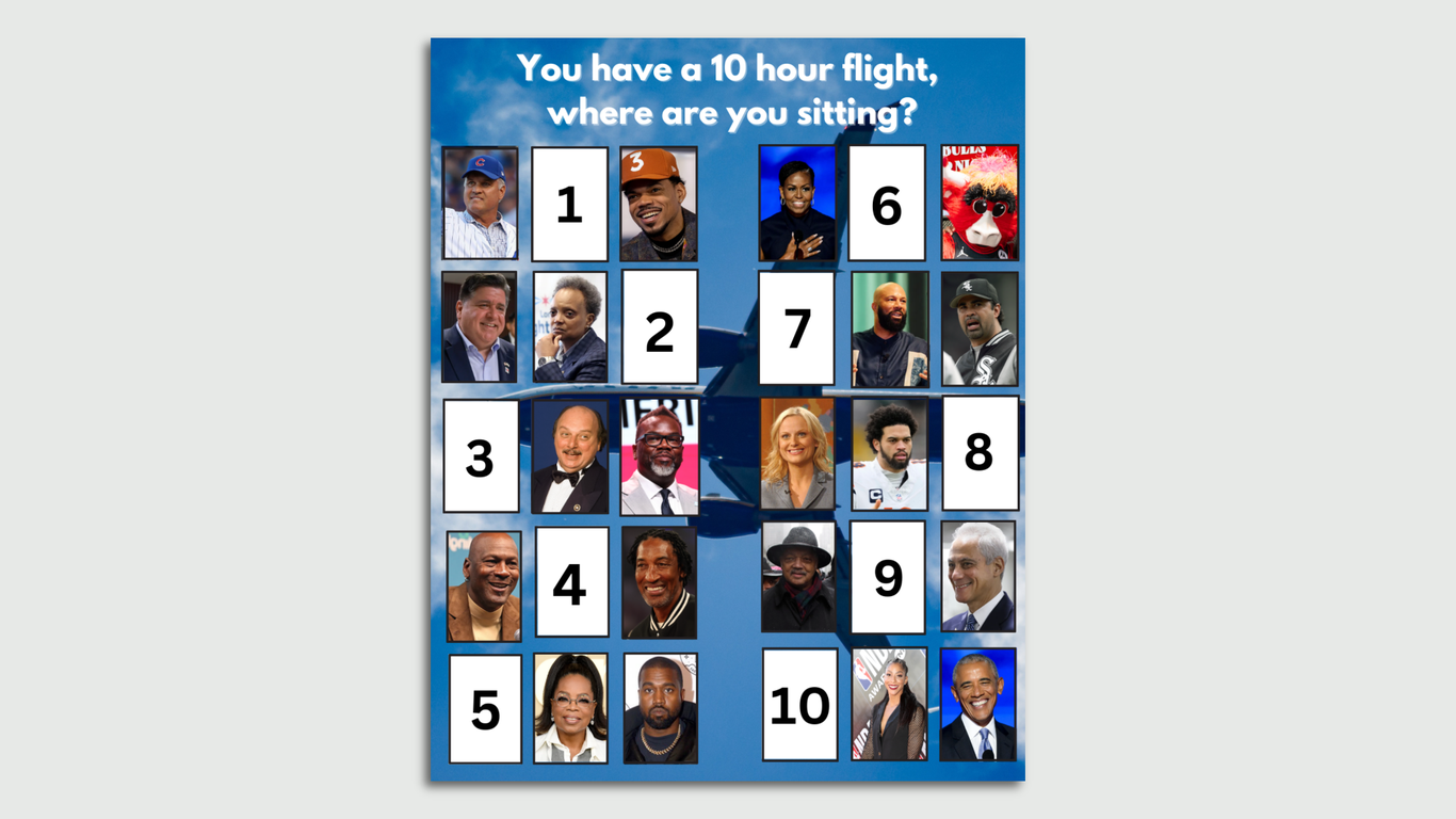Poll: Which Chicago icon would you sit next to on a 10-hour flight?
