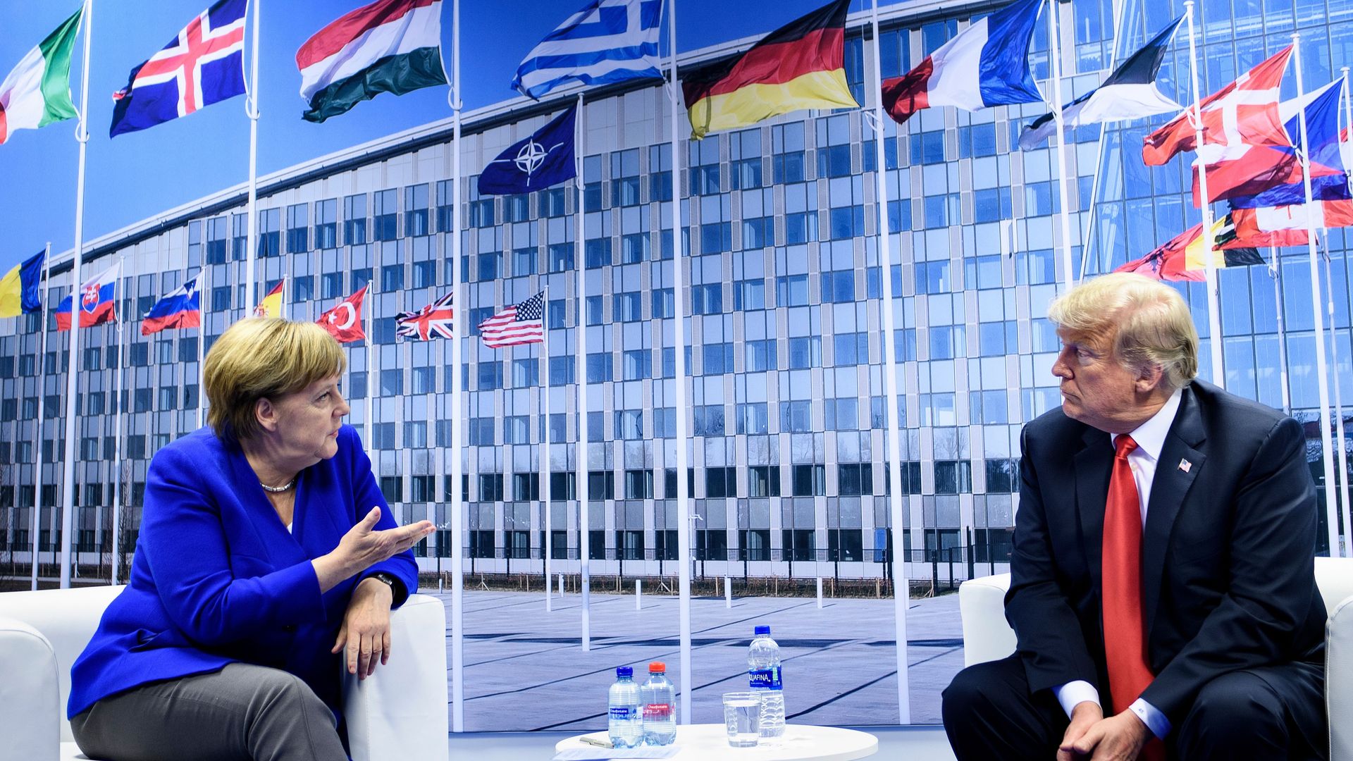 German Chancellor Angela Merkel and US President Donald Trump