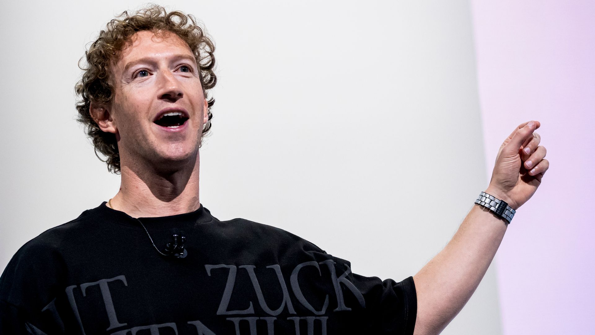 Mark Zuckerberg speaks during an event.