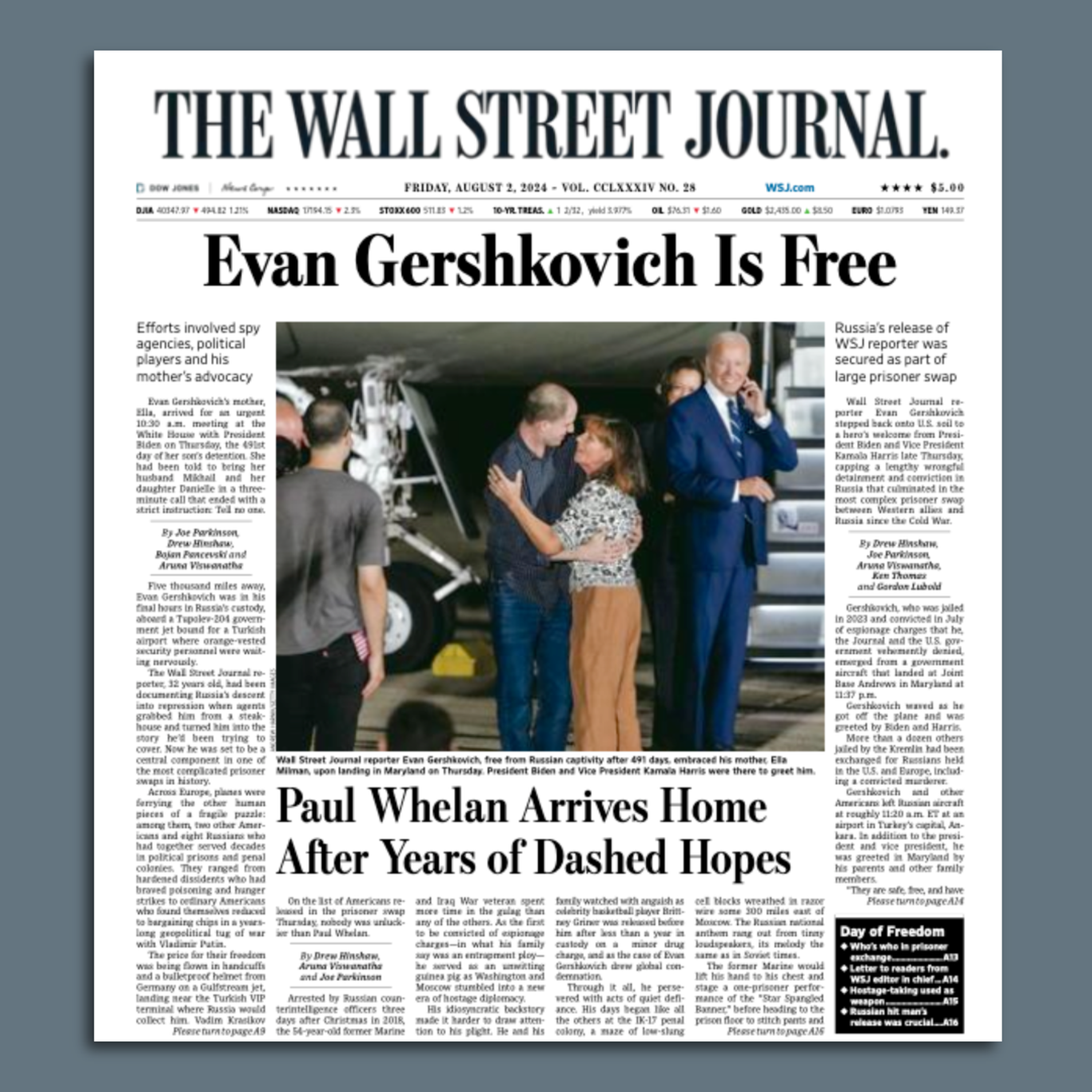 WSJ publisher: Gershkovich release took &ldquo;thousands of hours&rdquo; of 