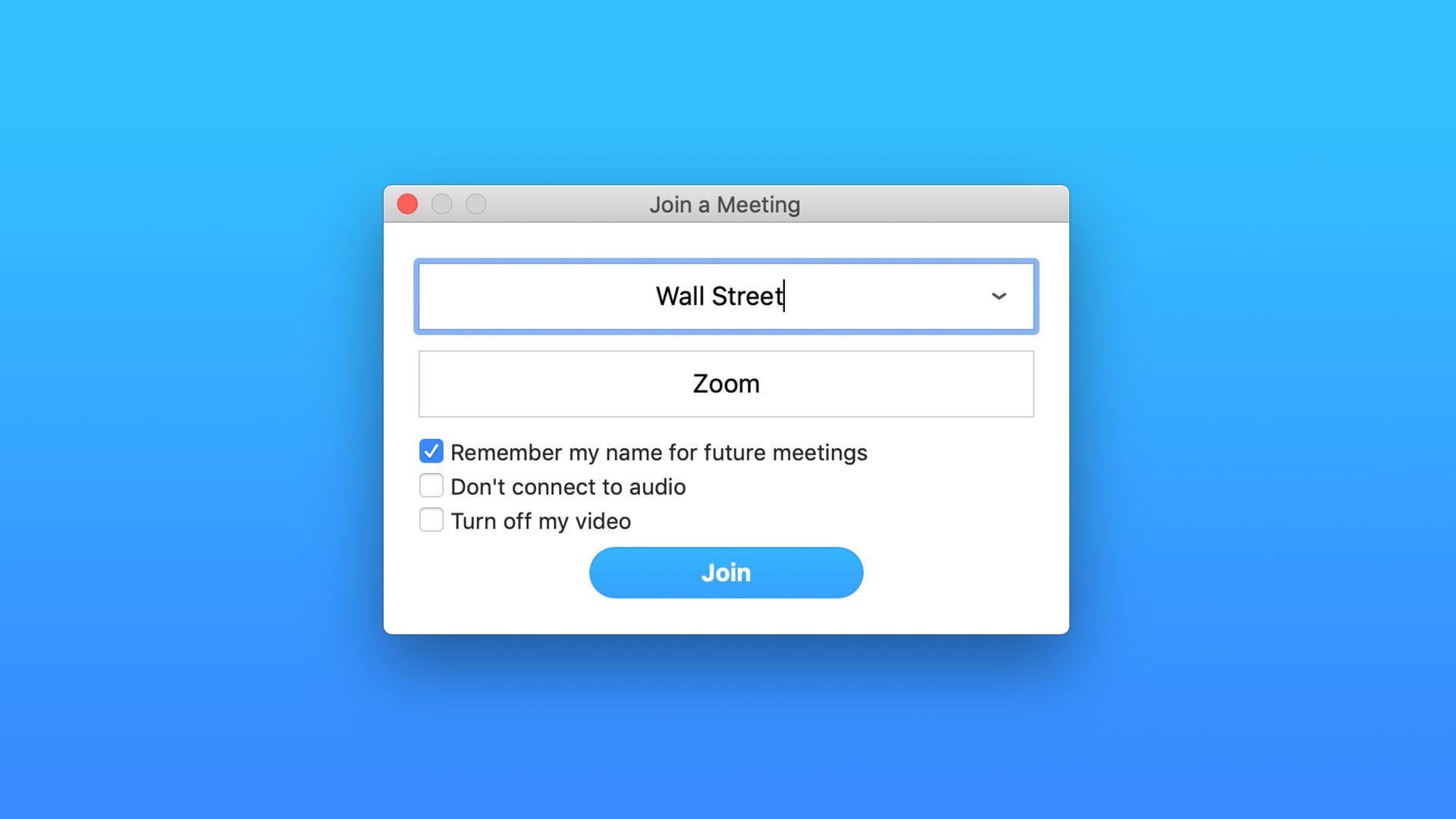 Illustration of Zoom meeting between Zoom and Wall Street