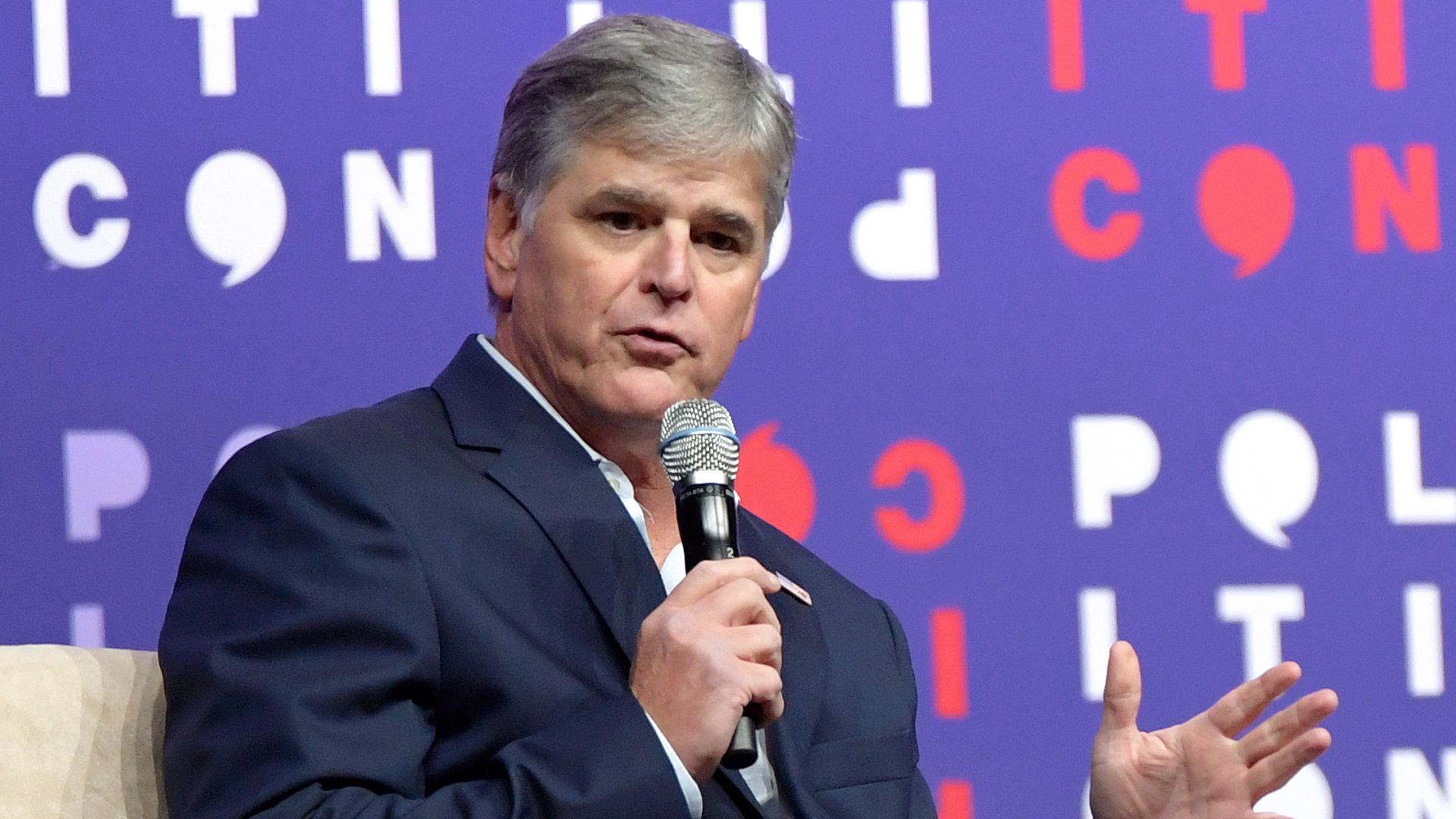 Sean Hannity speaks onstage during the 2019 Politicon at Music City Center on October 26, 2019 in Nashville, Tennessee.
