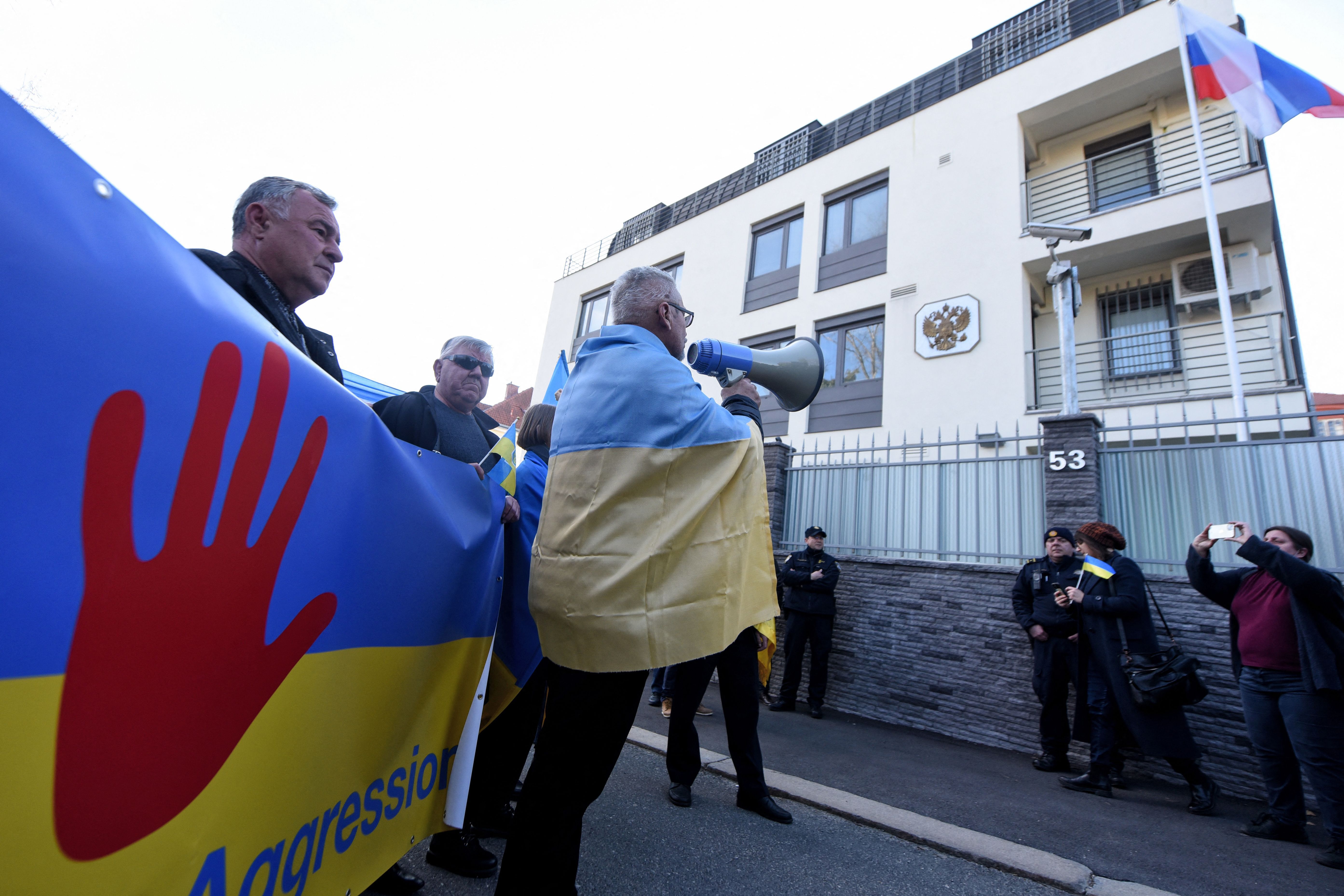 A protest against Russian aggression in Zagreb, Croatia, on Feb. 24.