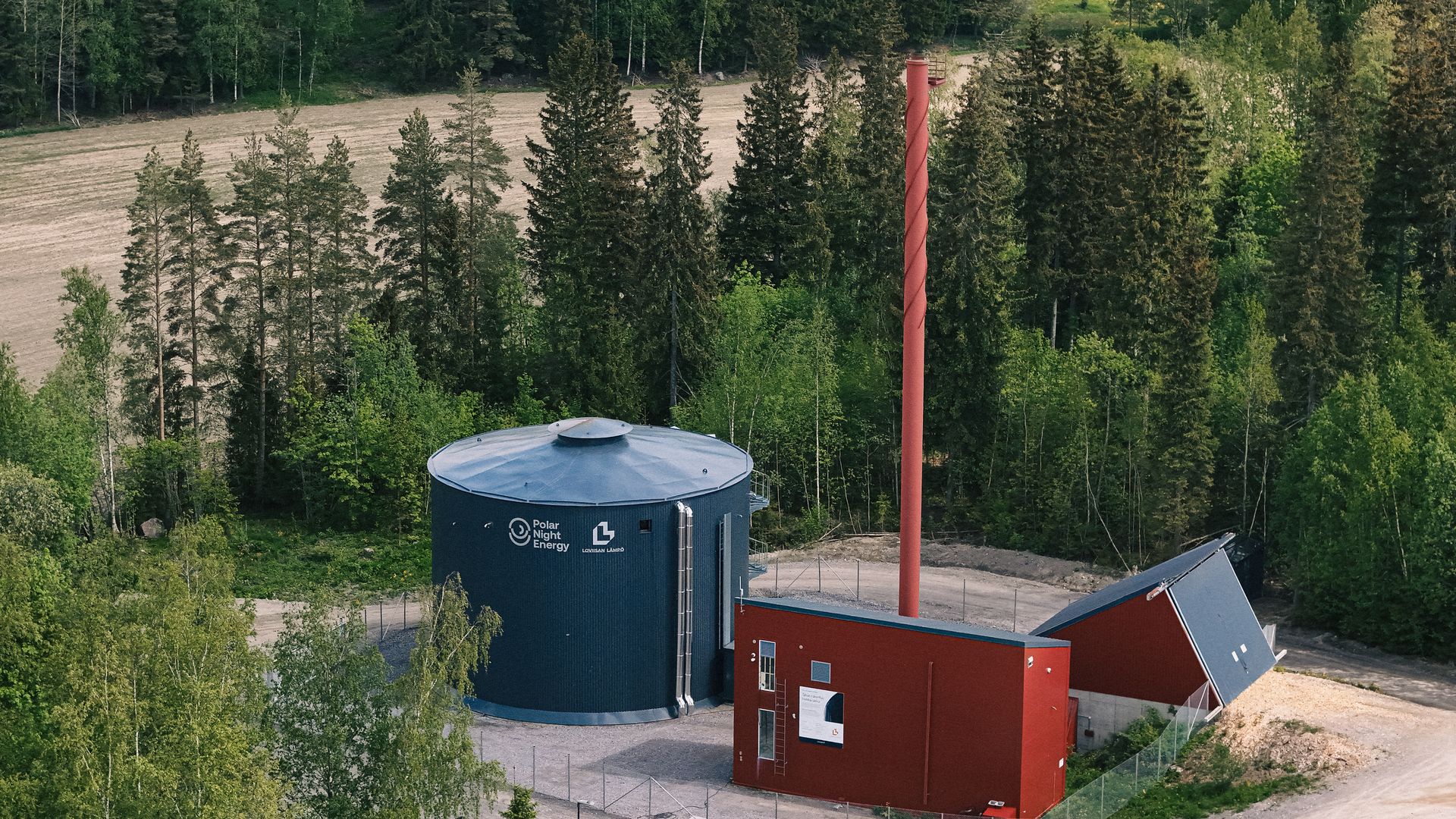 A "sand battery" installed by startup Polar Night Energy in the village Pornainen in Finland