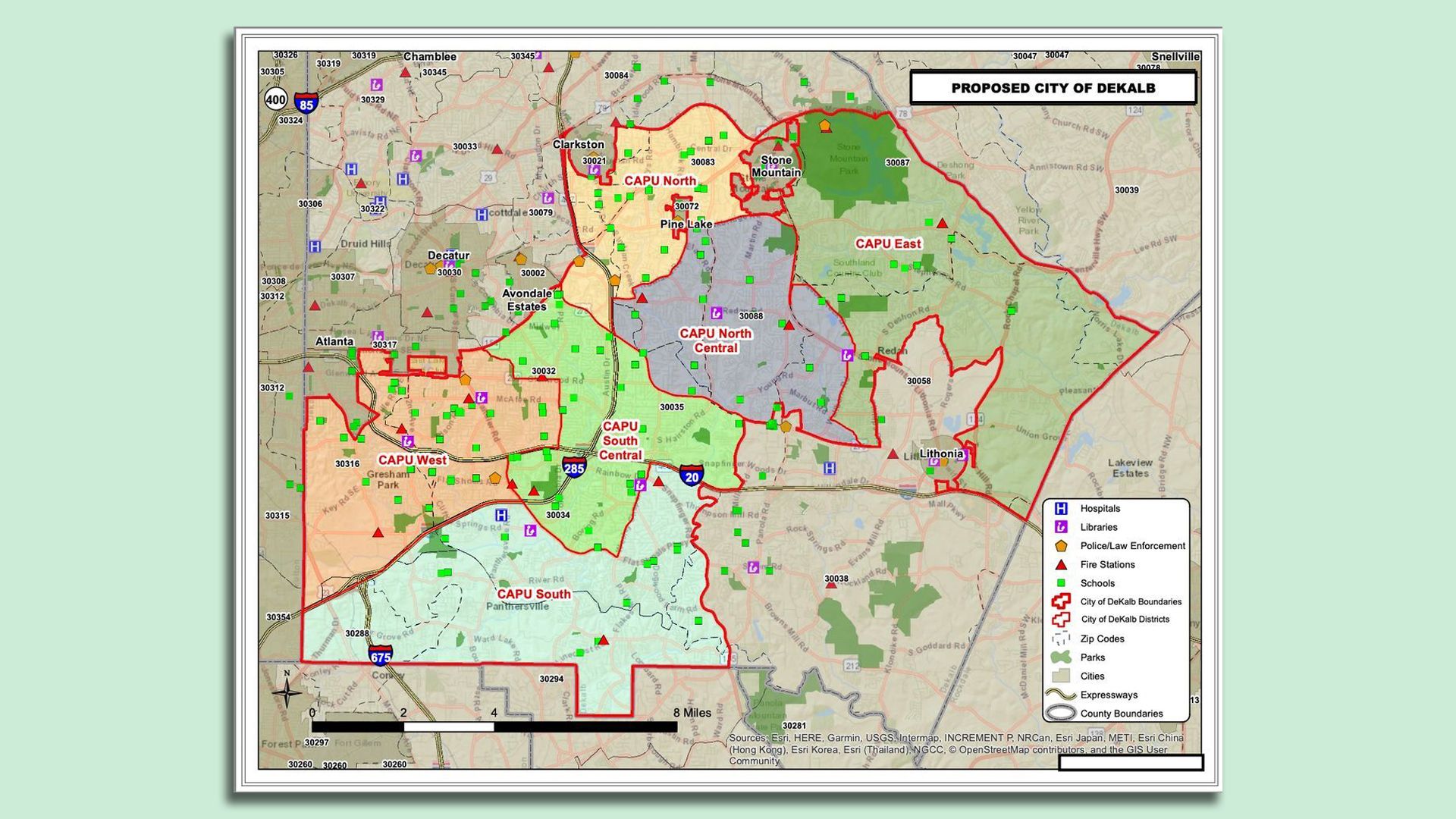 Map of proposed city of DeKalb